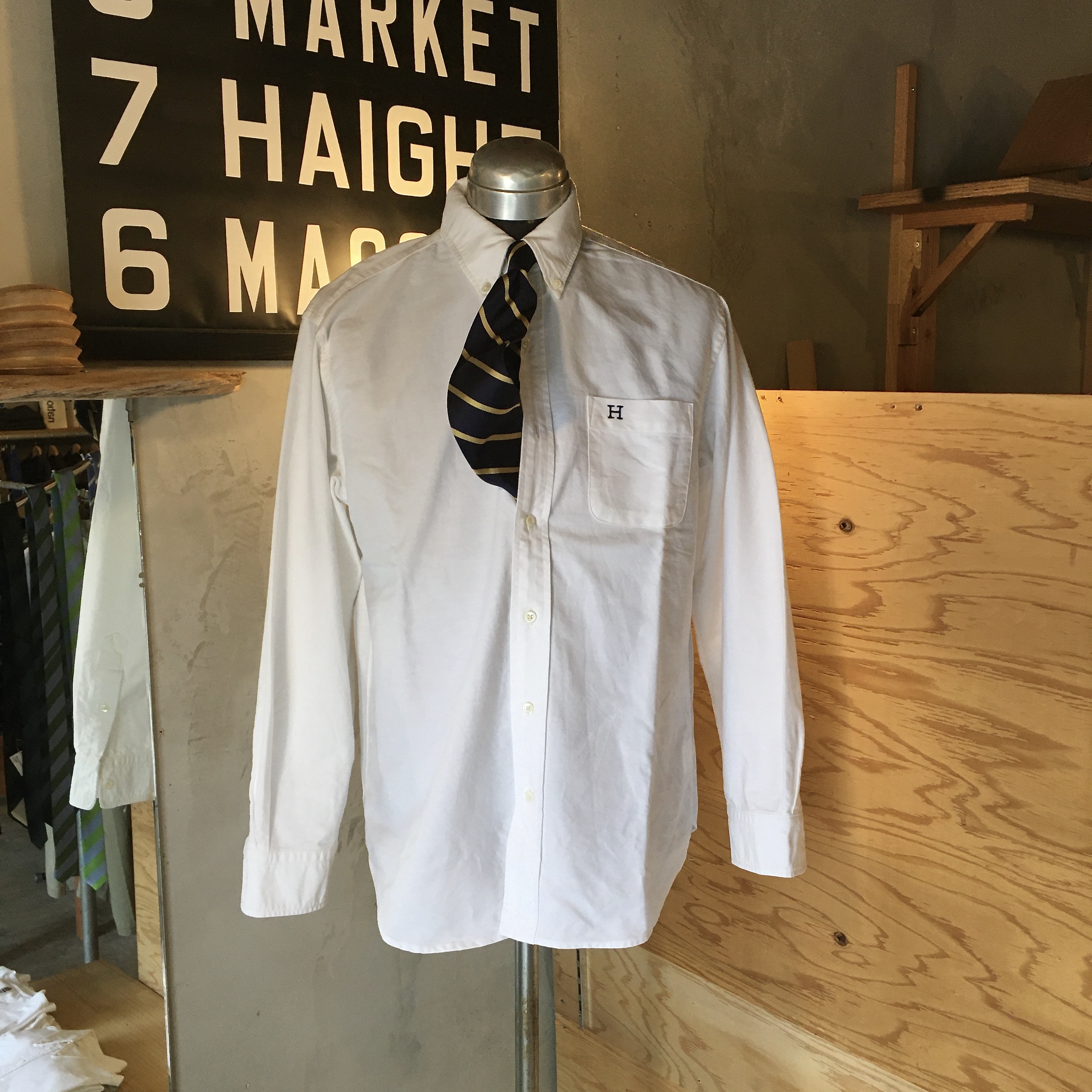 HOLLYWOOD RANCH MARKET: Hエンブロダリーオックスフォードボタンダウンシャツ