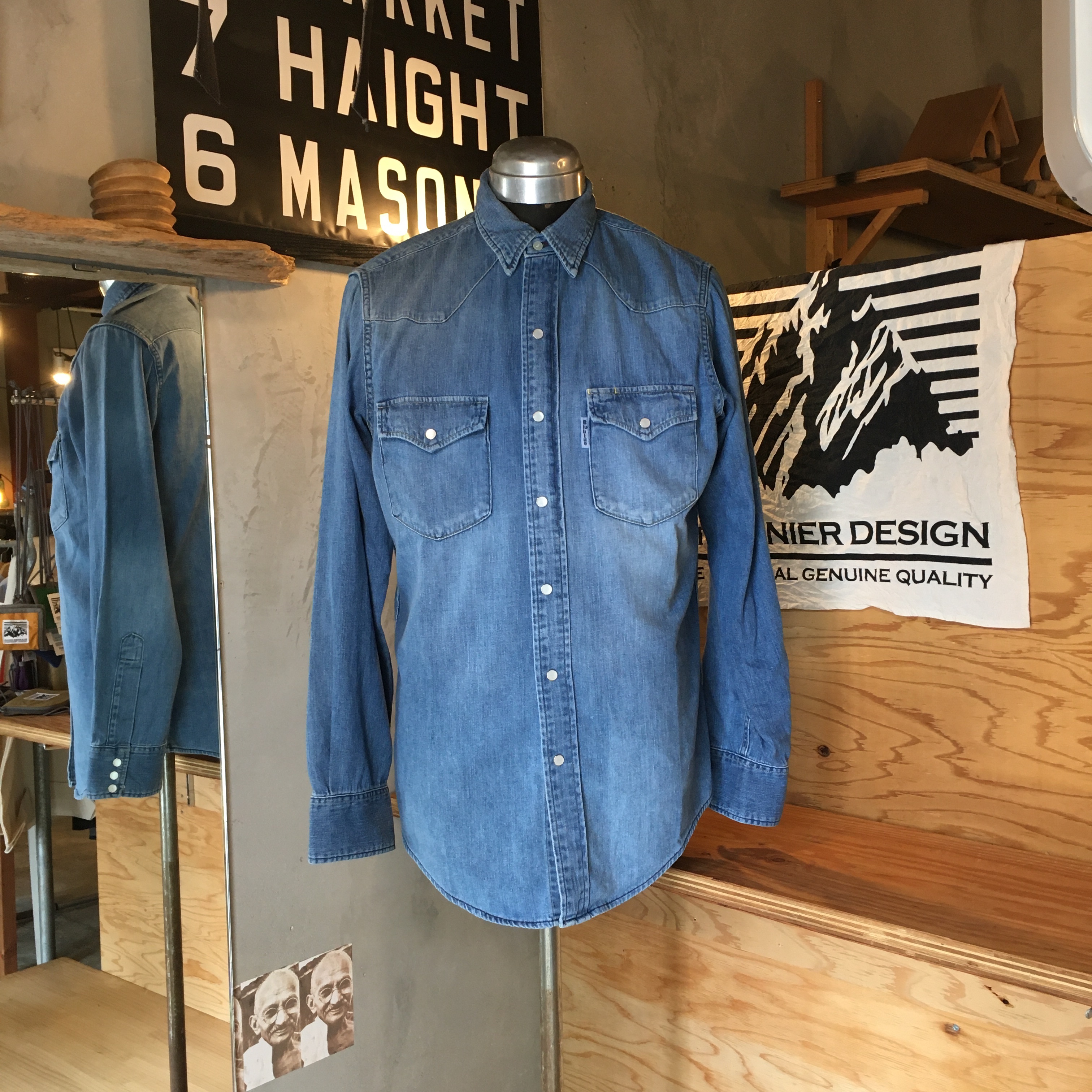 BLUE BLUE : ST2396 ライトデニム BB WASH ウエスタンシャツ