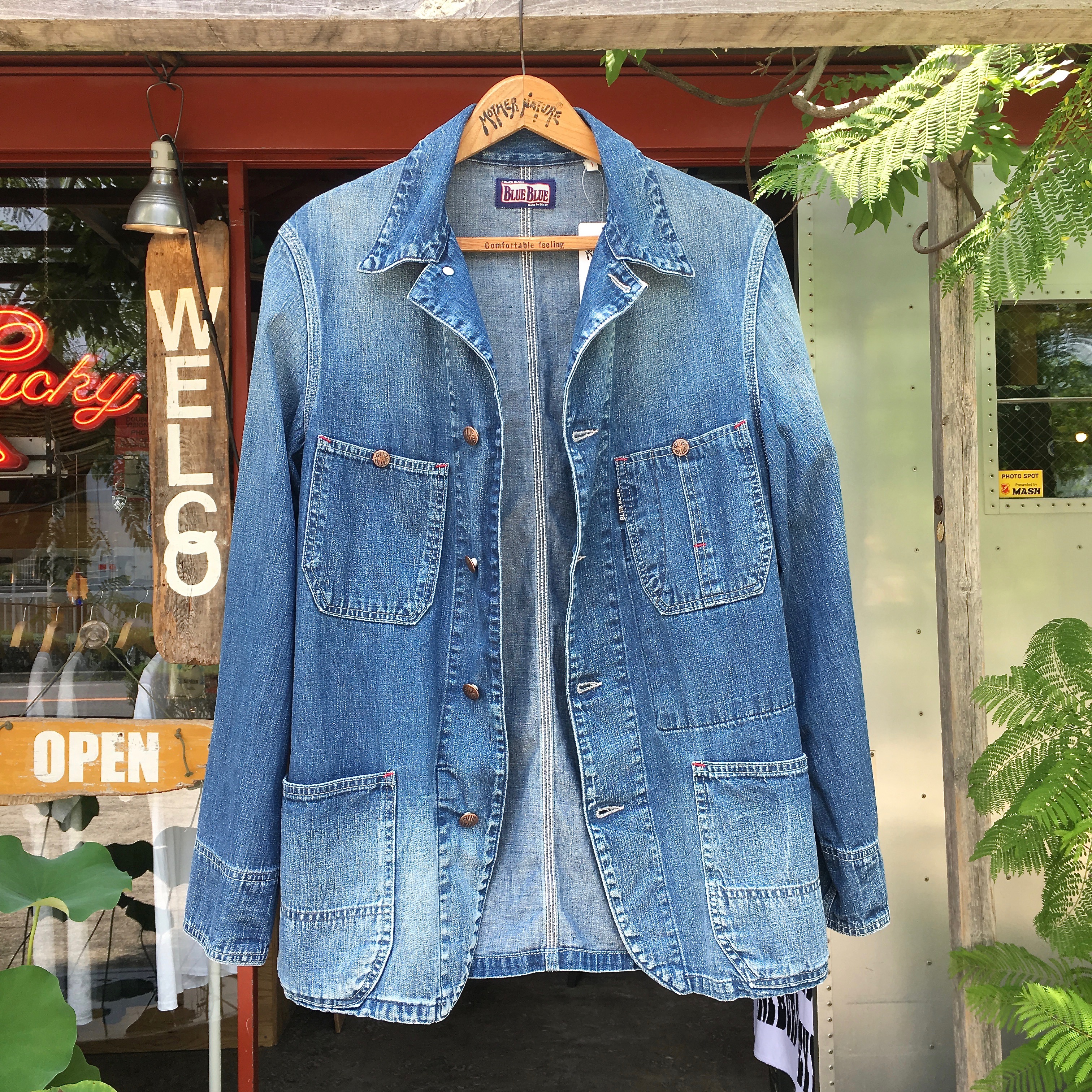 BLUE BLUE : JK1710 ライトデニムUSED スタンダード カバーオールジャケット