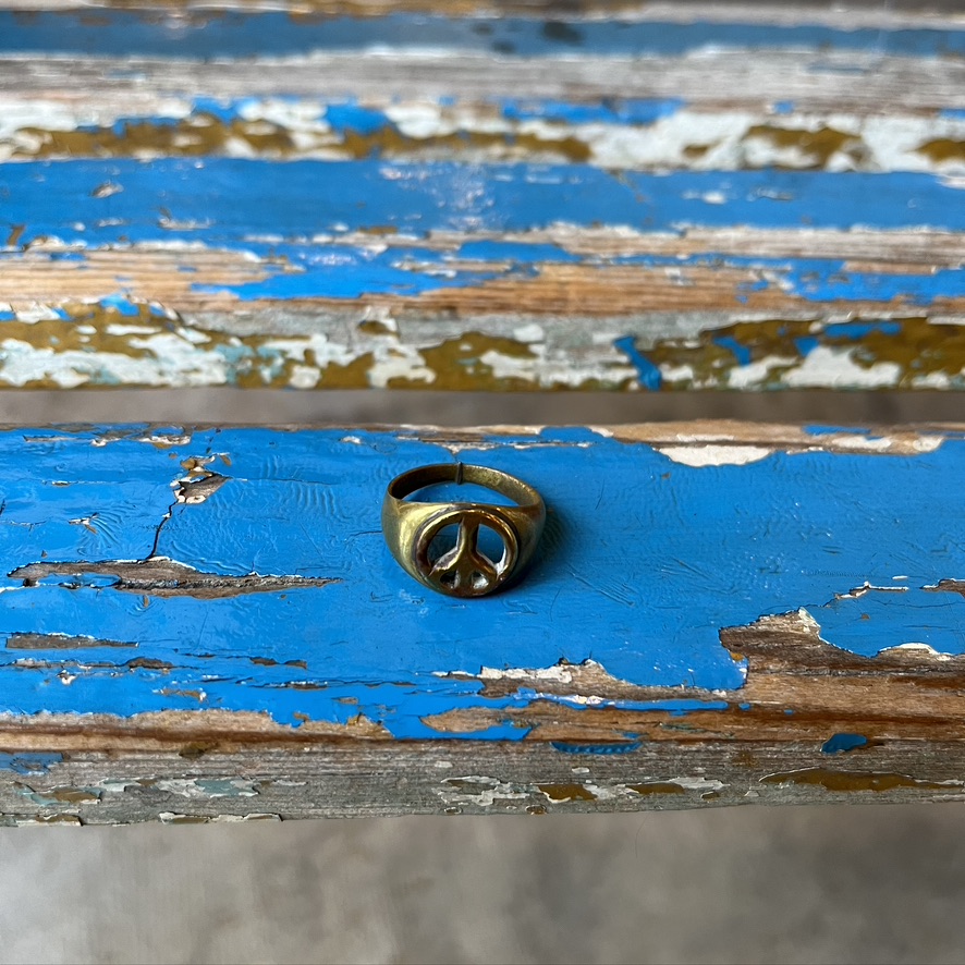 USED BRASS PEACE RING