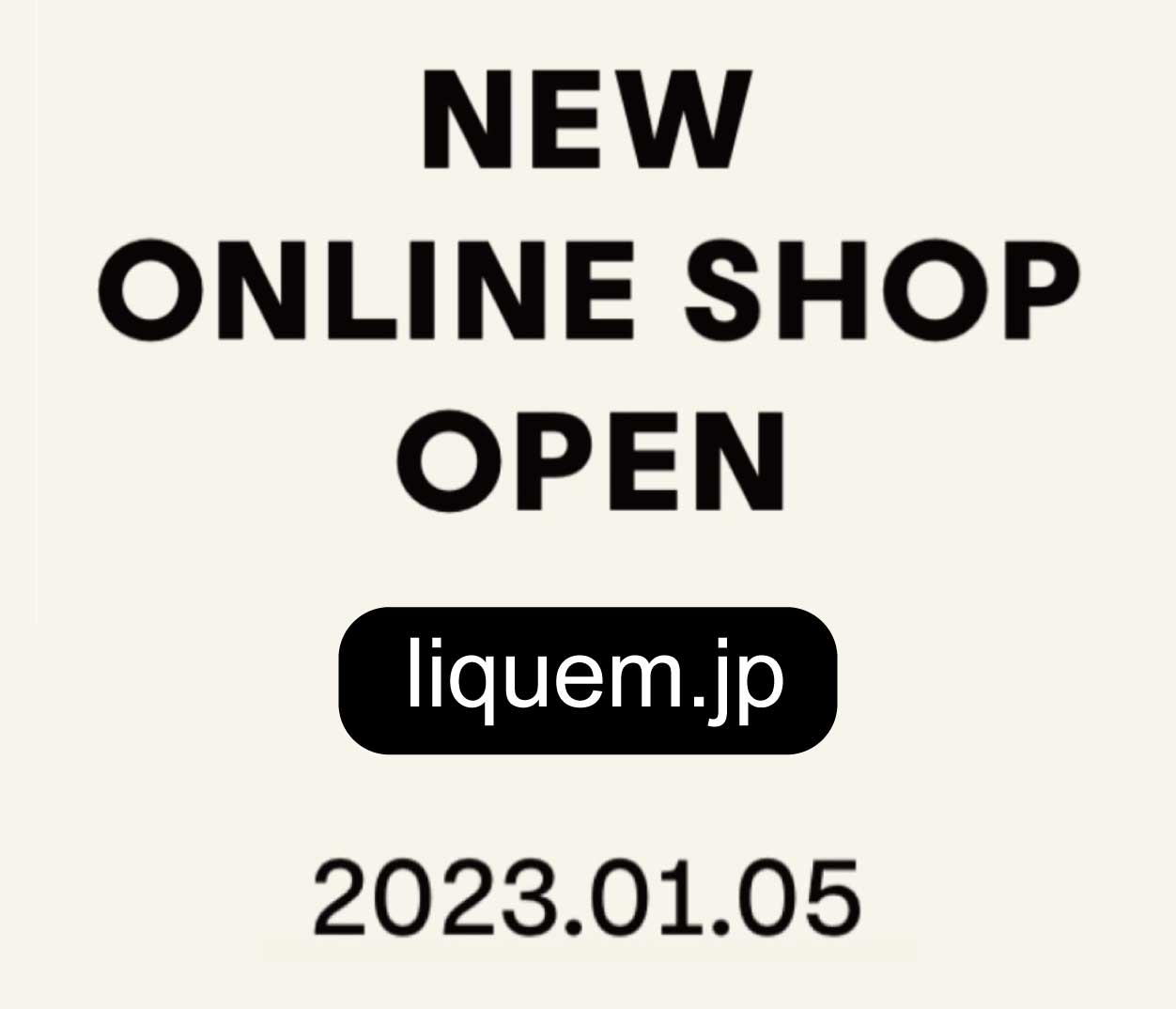 【重要】2023年1月5日　NEW ONLINE SHOP OPEN