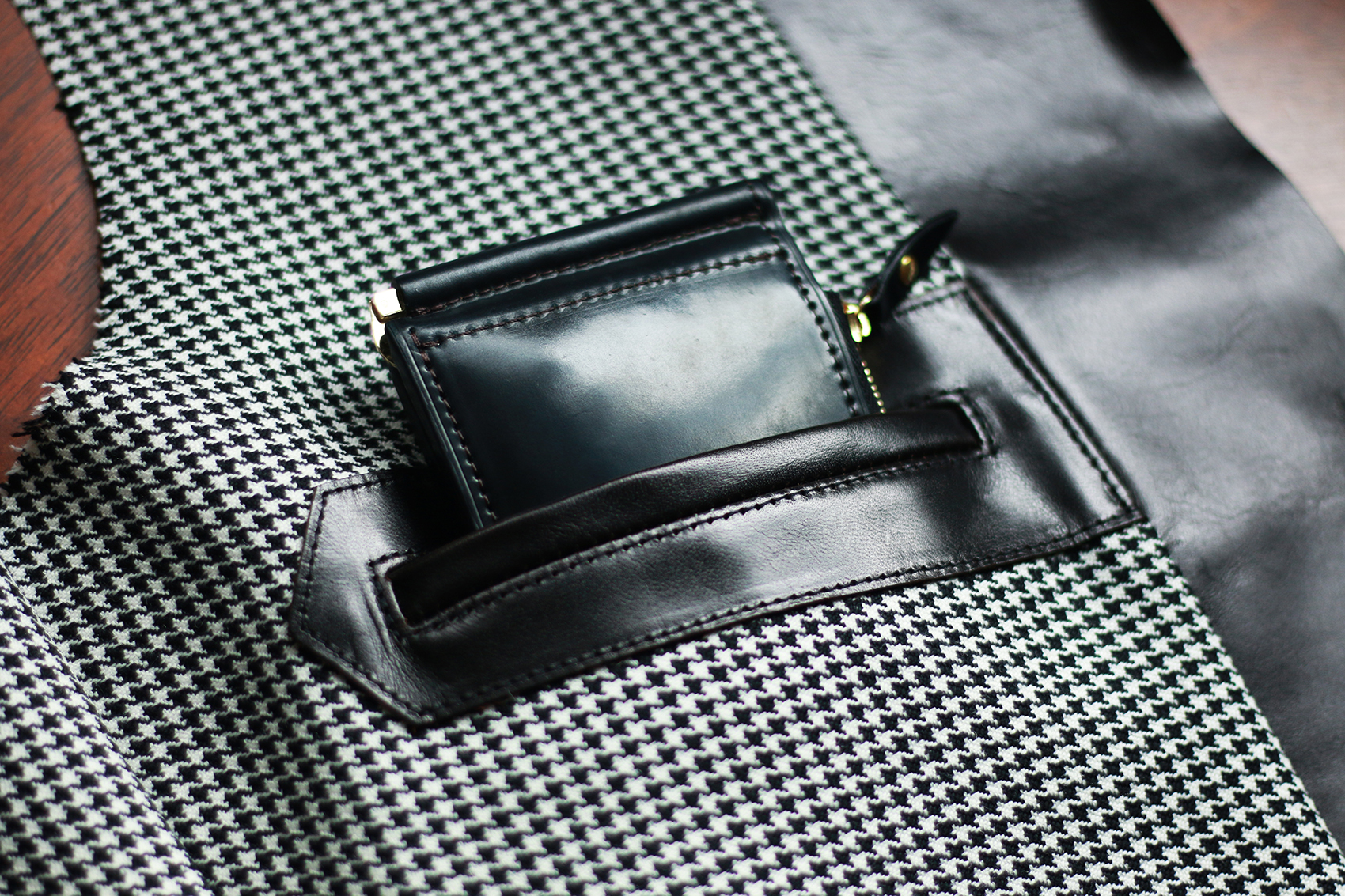 レザージャケットの内ポケット