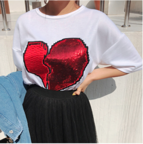 ♡きらきら可愛いKoreanStyleのデザインはーと♡Tシャツ♡