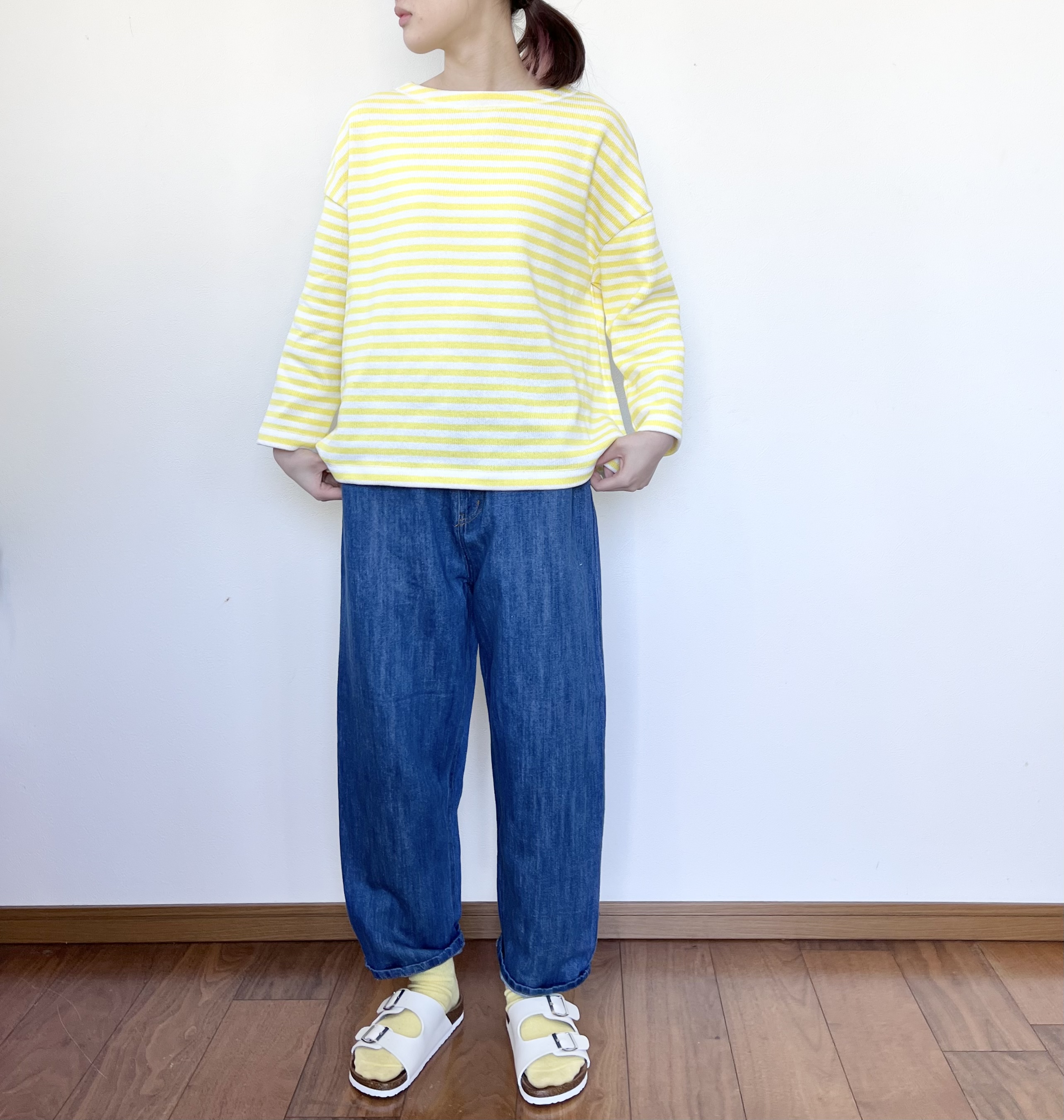 ・・ボーダープルオーバーとデニムパンツ・・