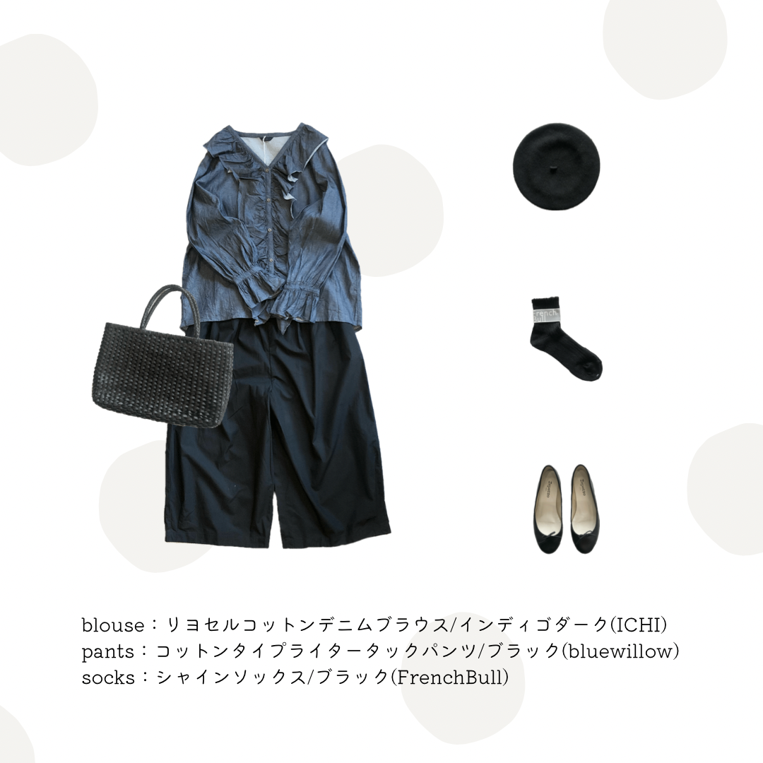 ・・デニムのフリルブラウス・・