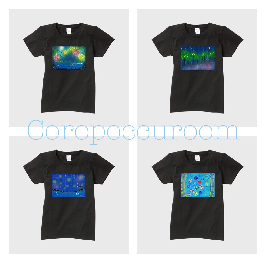 黒生地に「碧い世界」が際立つ、Ｔシャツのご紹介（※現在は販売終了しております）
