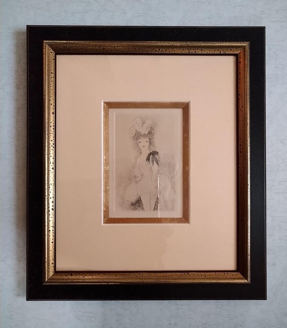 マリー・ローランサンの銅板画　「黒いリボンの乙女」画像の修正更新をいたしました。
