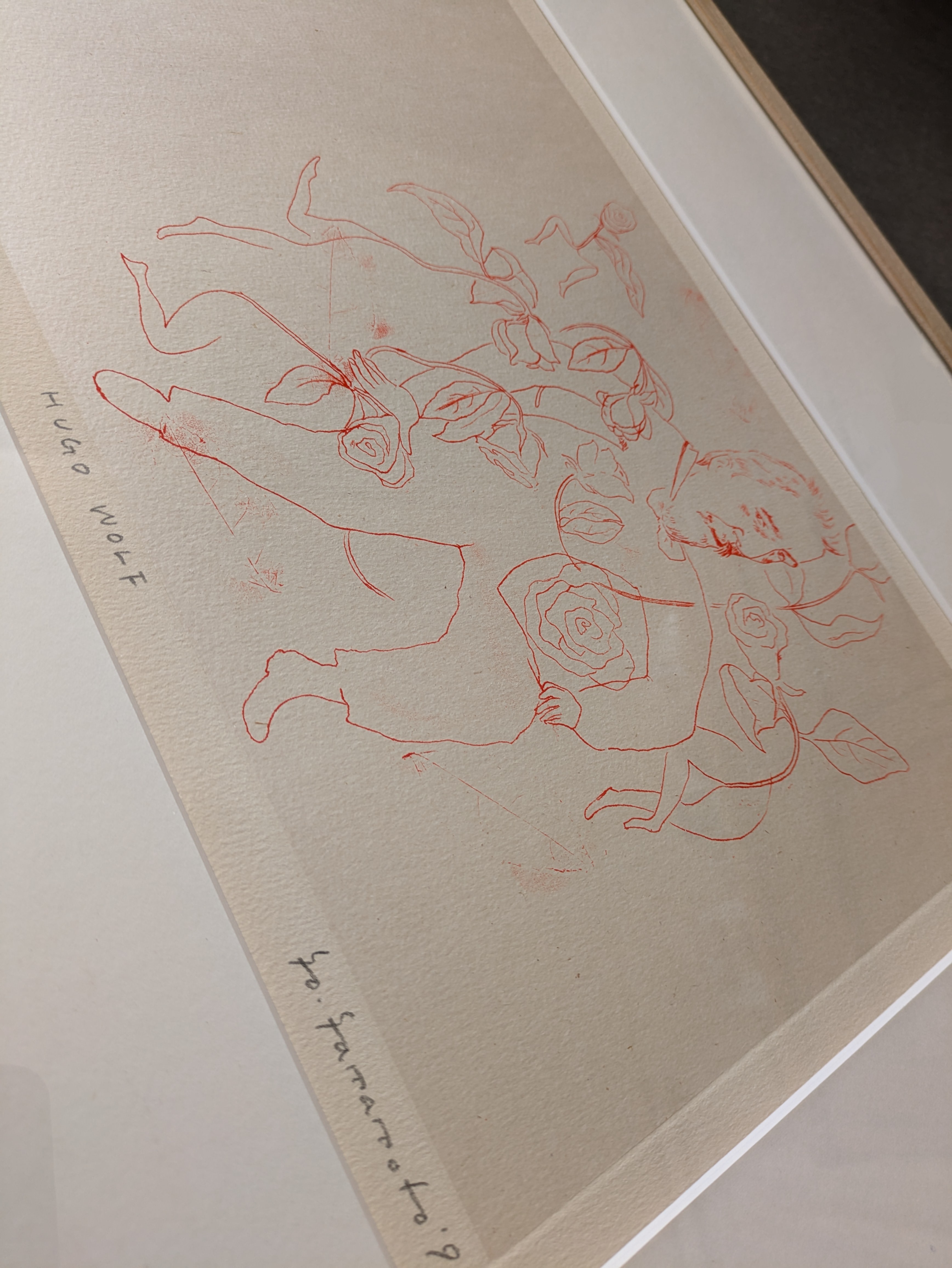 新入荷作品です。山本容子さんの銅版画 「Hugo Wolf」
