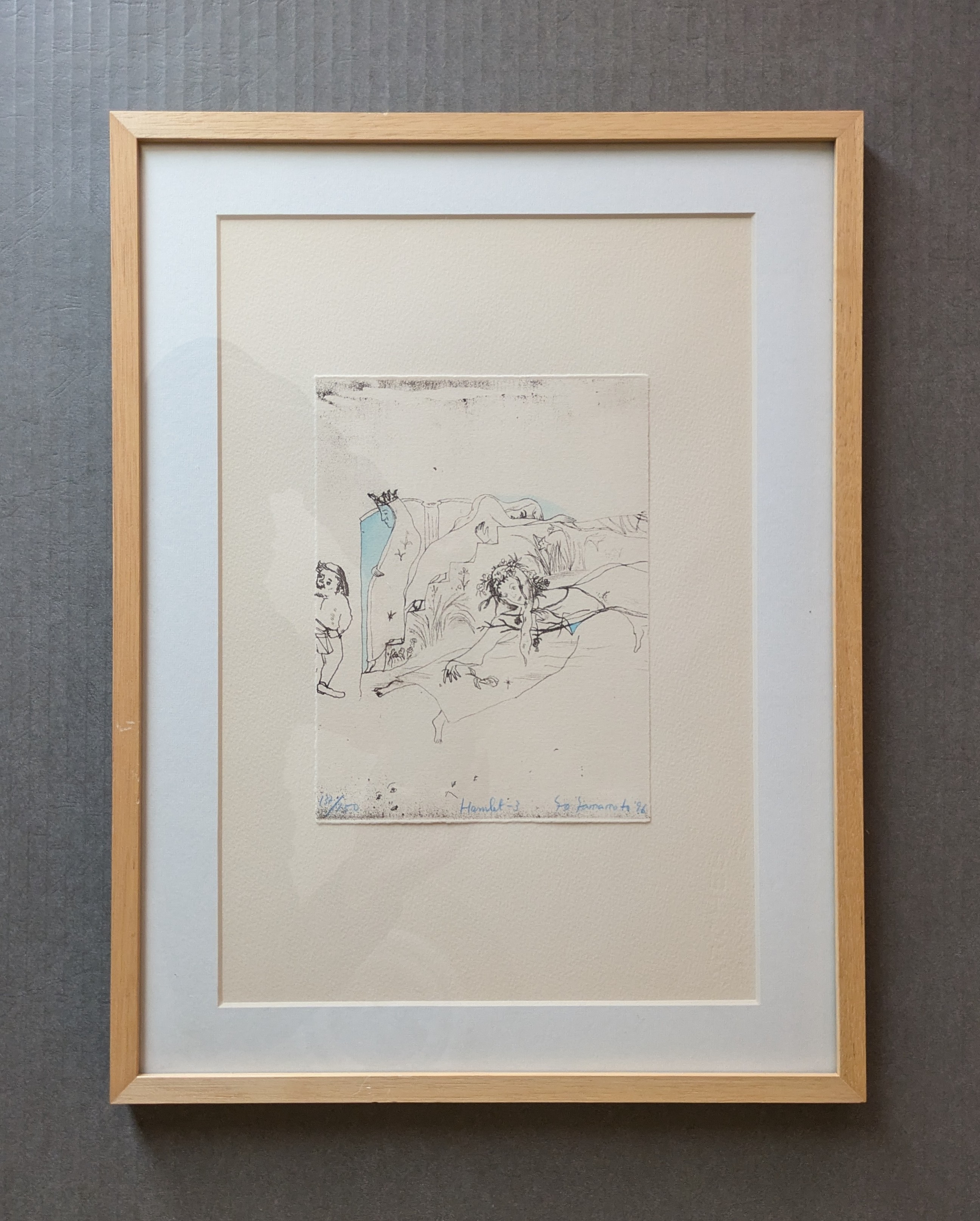 新入荷作品  山本容子・手彩色銅版画「Hamlet―3」