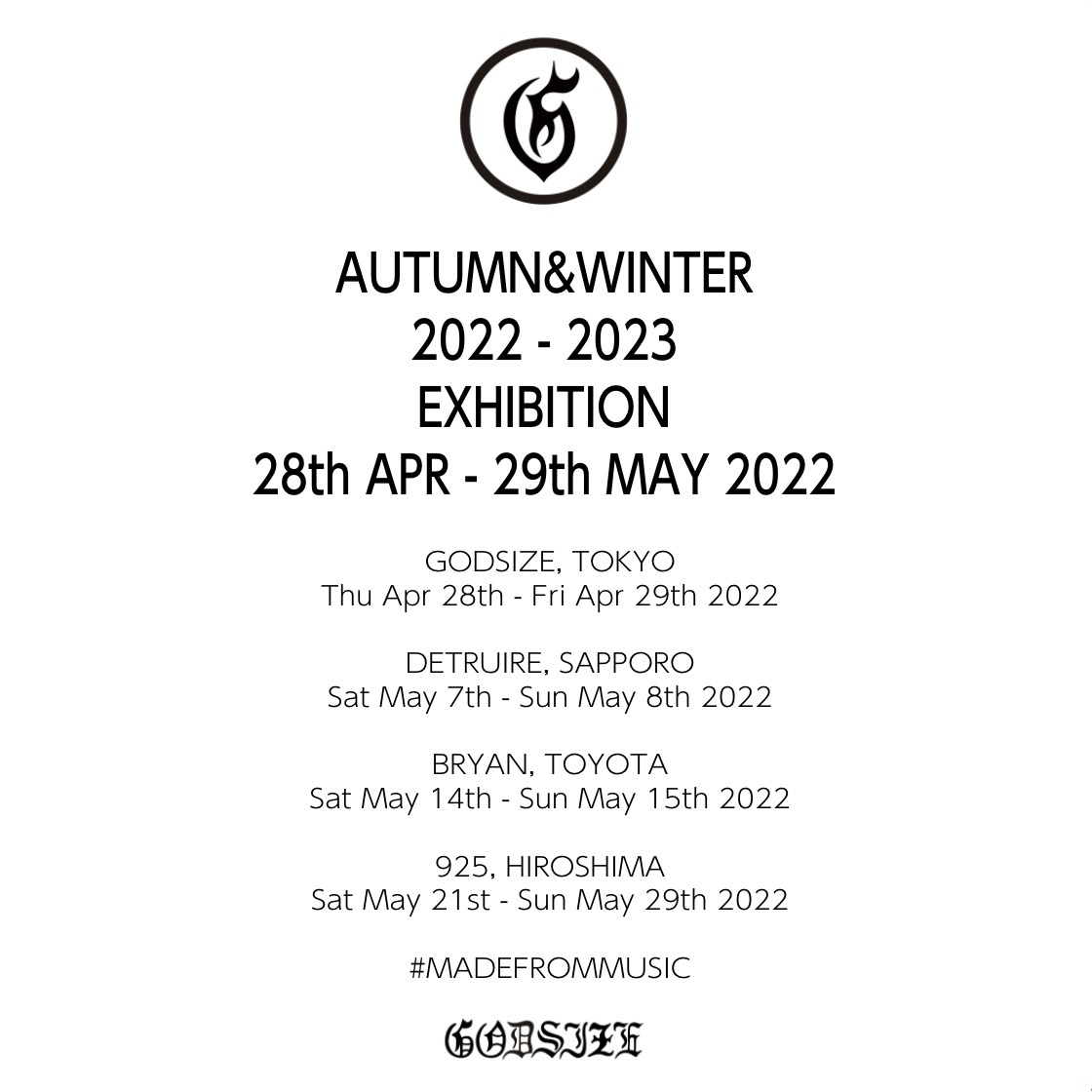 GODSIZE 2022-2023 AUTUMN&WINTER 展示会