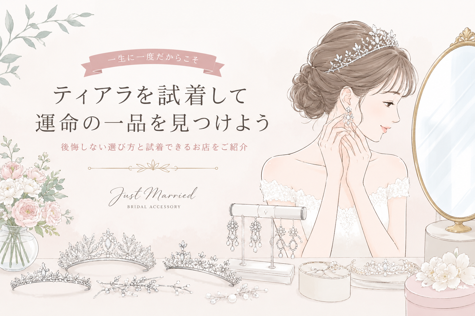 ティアラを試着できるお店|東京・大阪・全国のブライダルアクセサリー販売店【Just Married】