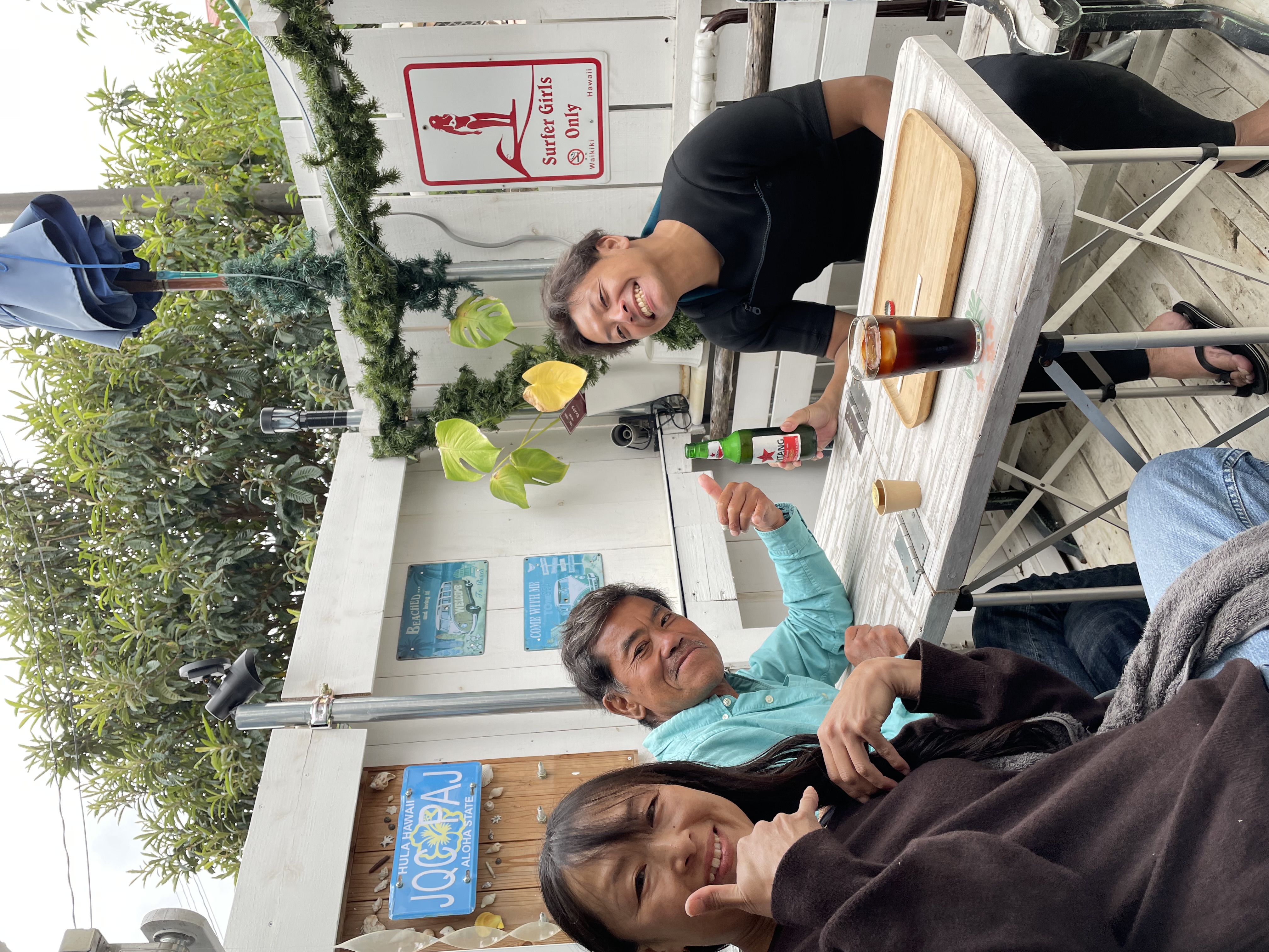 ウエットスーツでもテラスは濡れてもOK