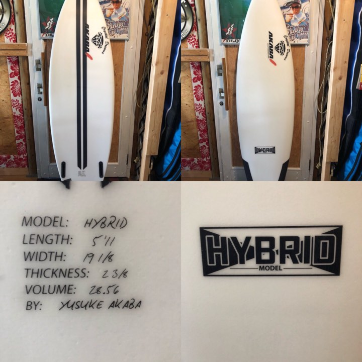 クリスタルドリームスサーフボード SHOP stock HYBRIDモデルEPSの長さ5’11ボード