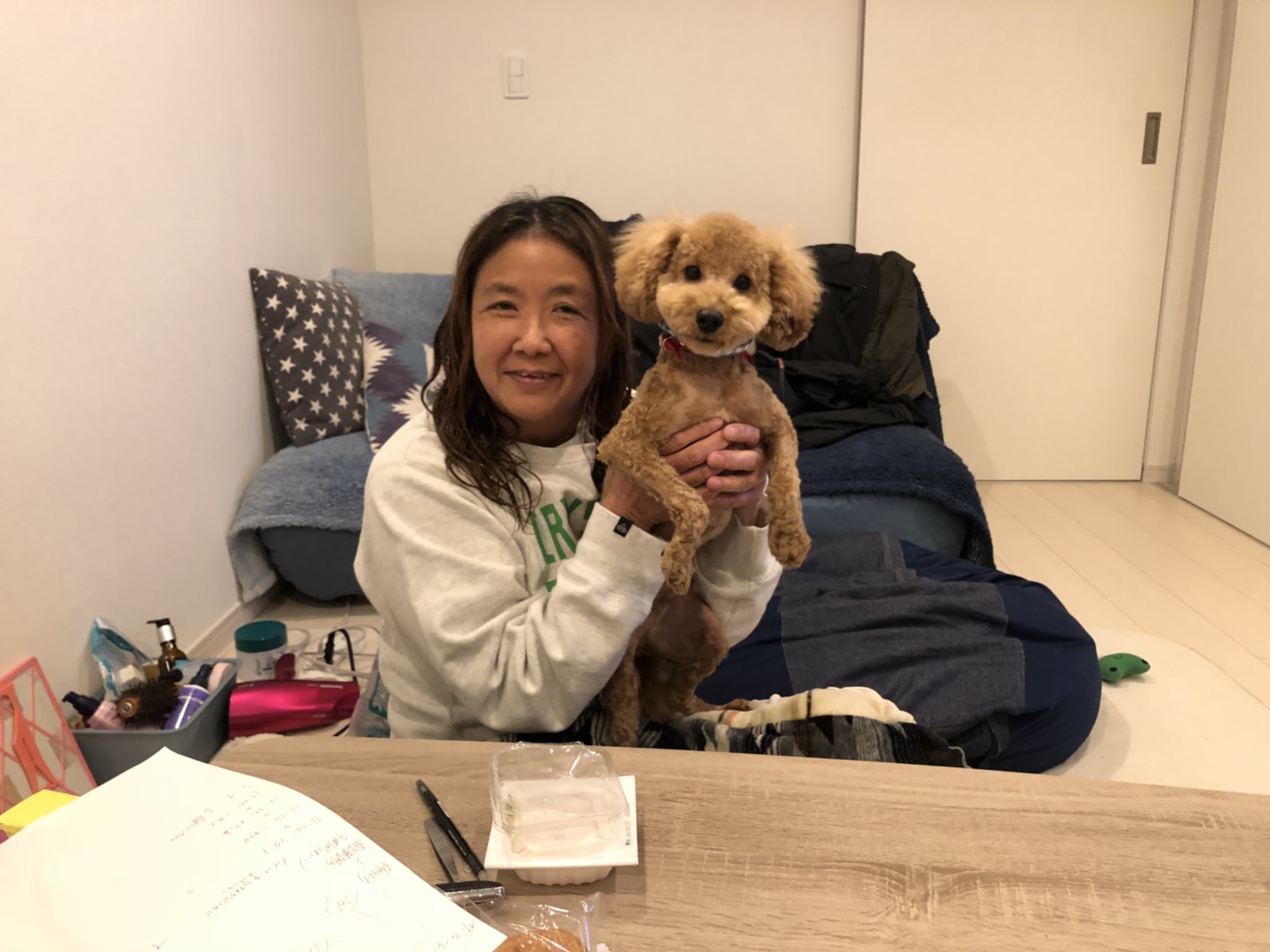 美容院でサッパリのププ