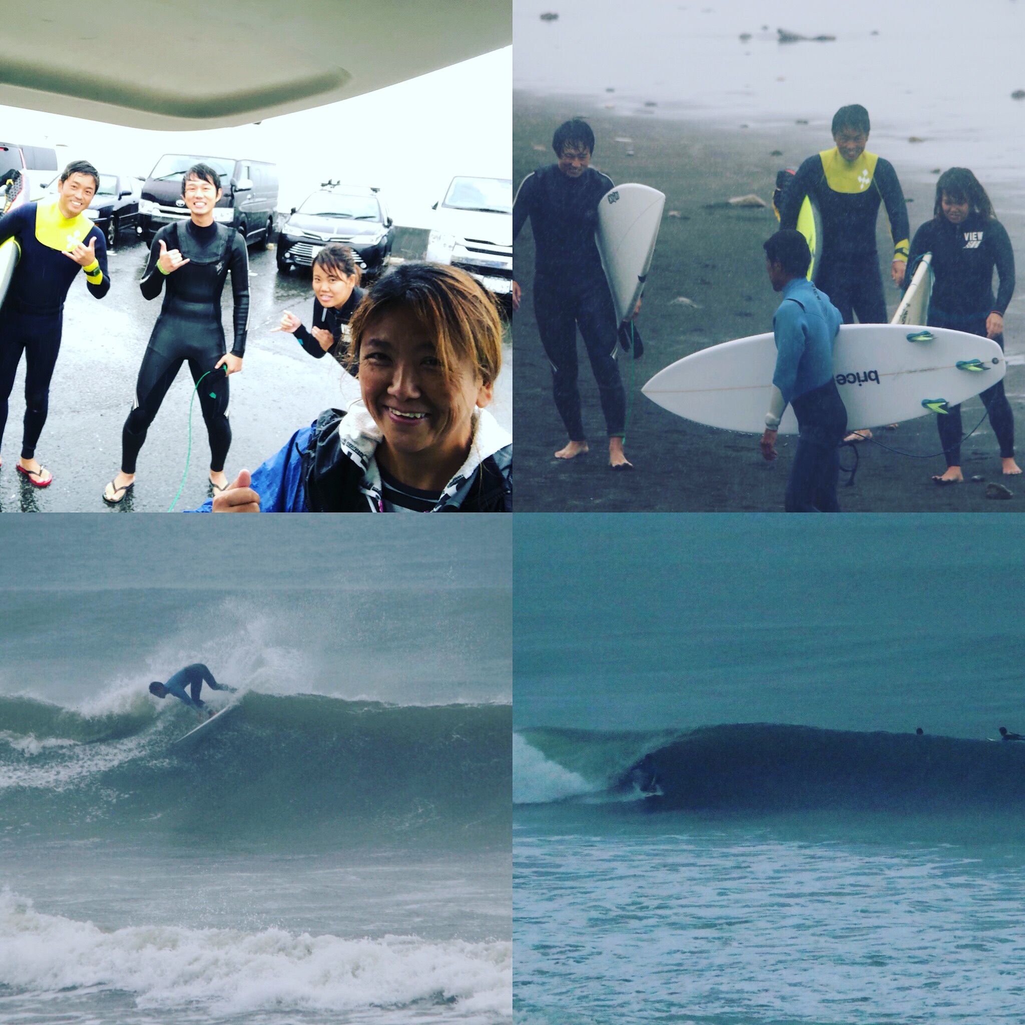 大雨で台風ですがfamily surfingが楽しい