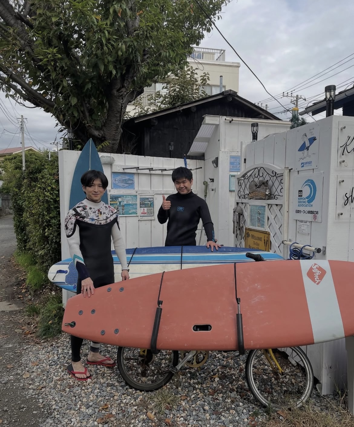 都内からのシニアメンズのお2人で人生初のサーフィンに挑戦