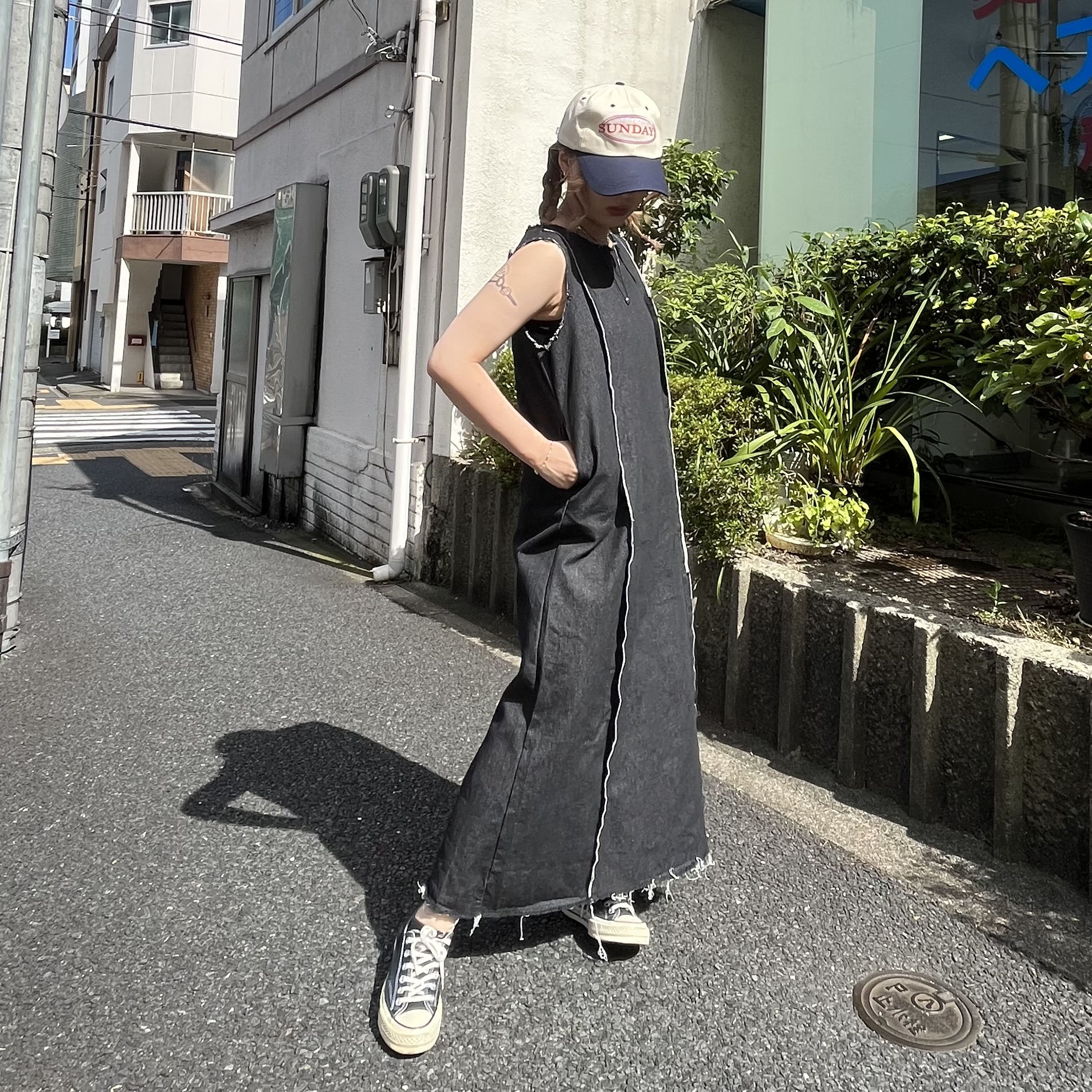 夏にぴったりなデニムワンピ🍉🌻