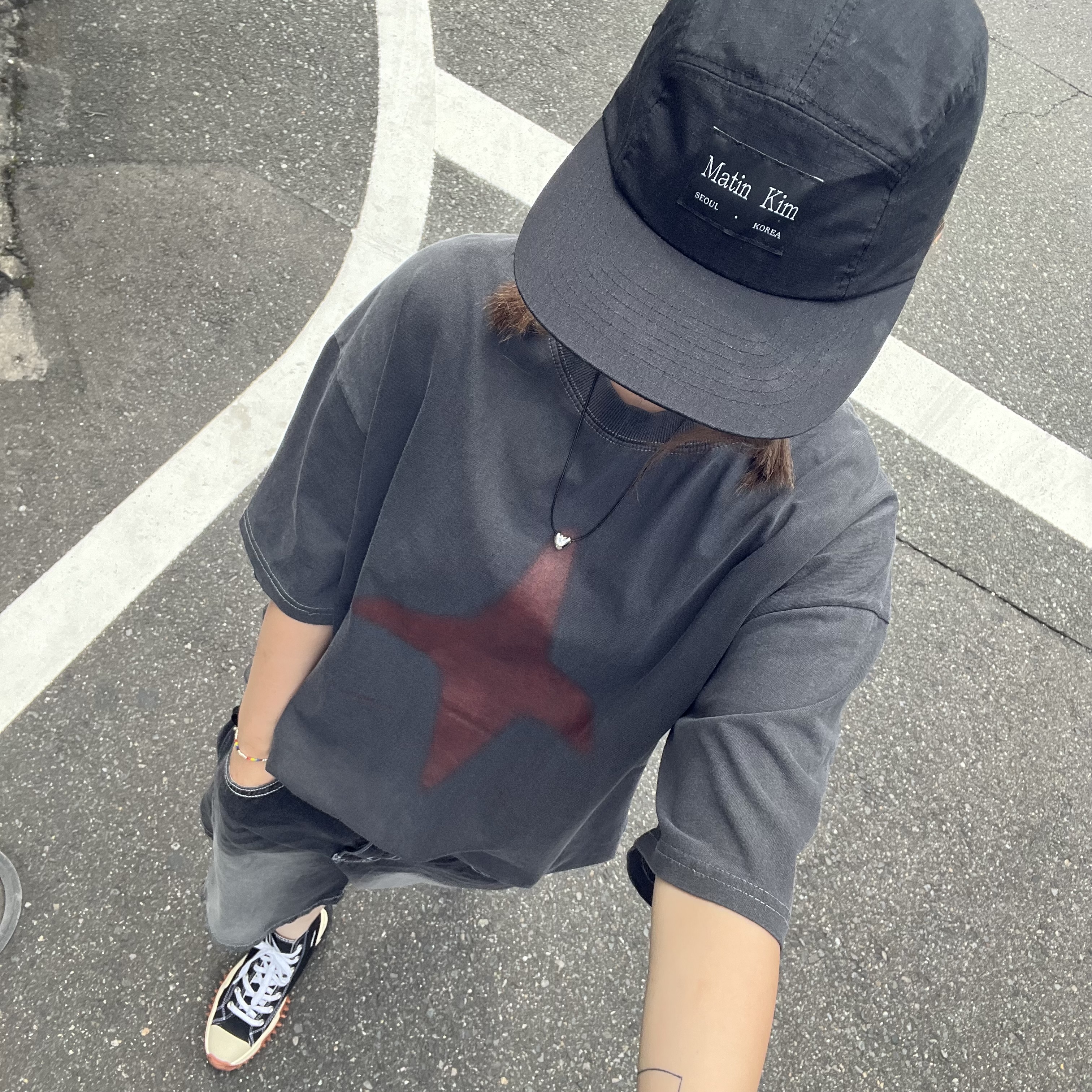 韓国っぽカラー✖️トレンドダイヤTee🖤