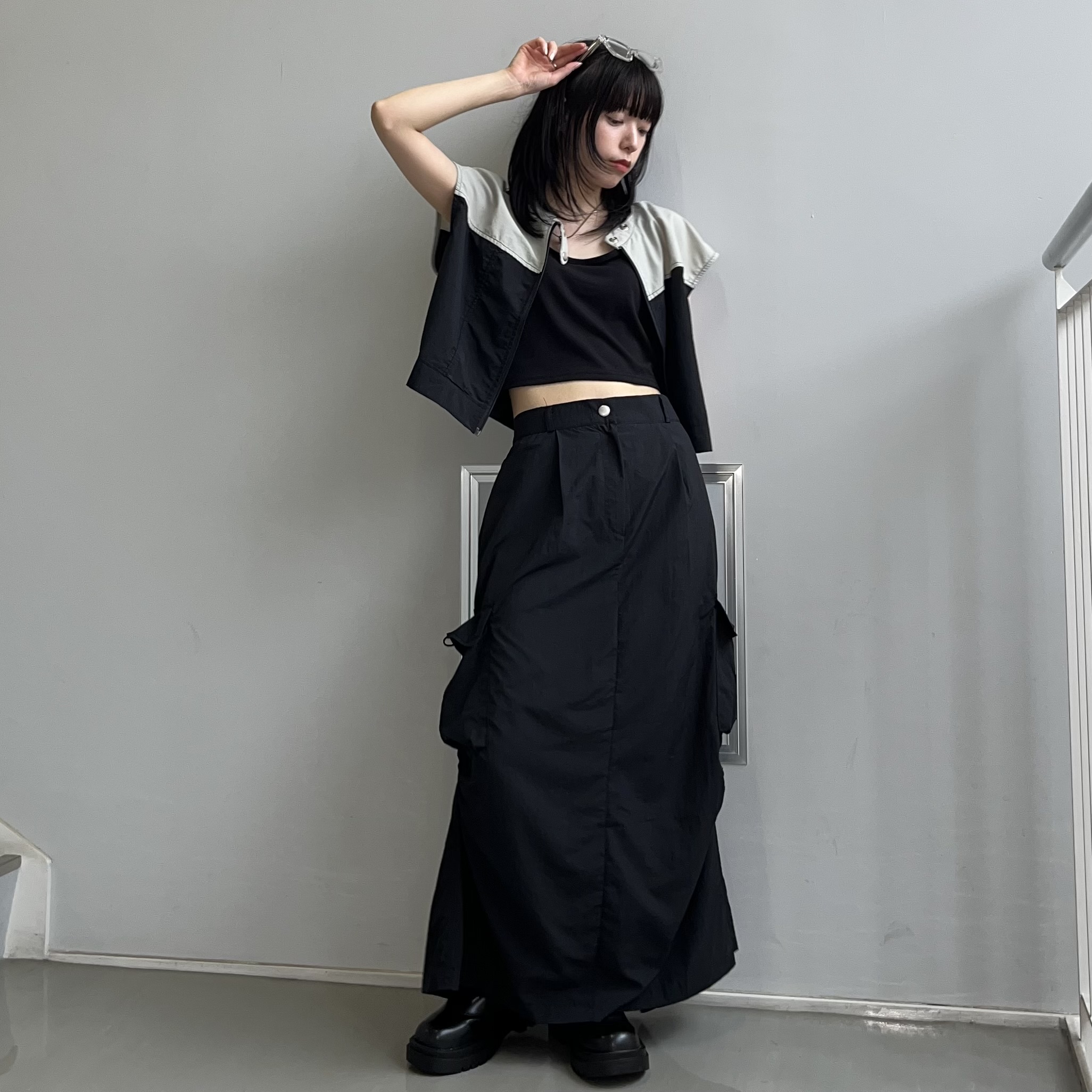 ロングスカートが今っぽ🤎トレンドのナイロンセットアップ！