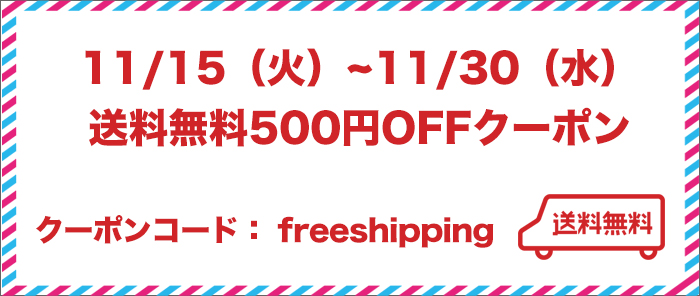 期間限定！送料無料500円OFFクーポン！！