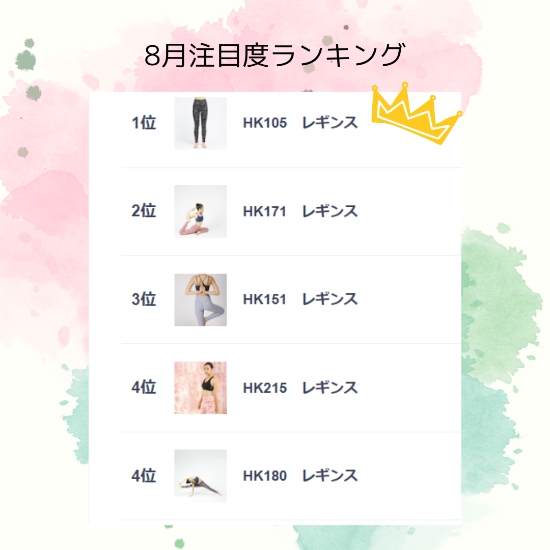 ８月度注目度ランキング♪