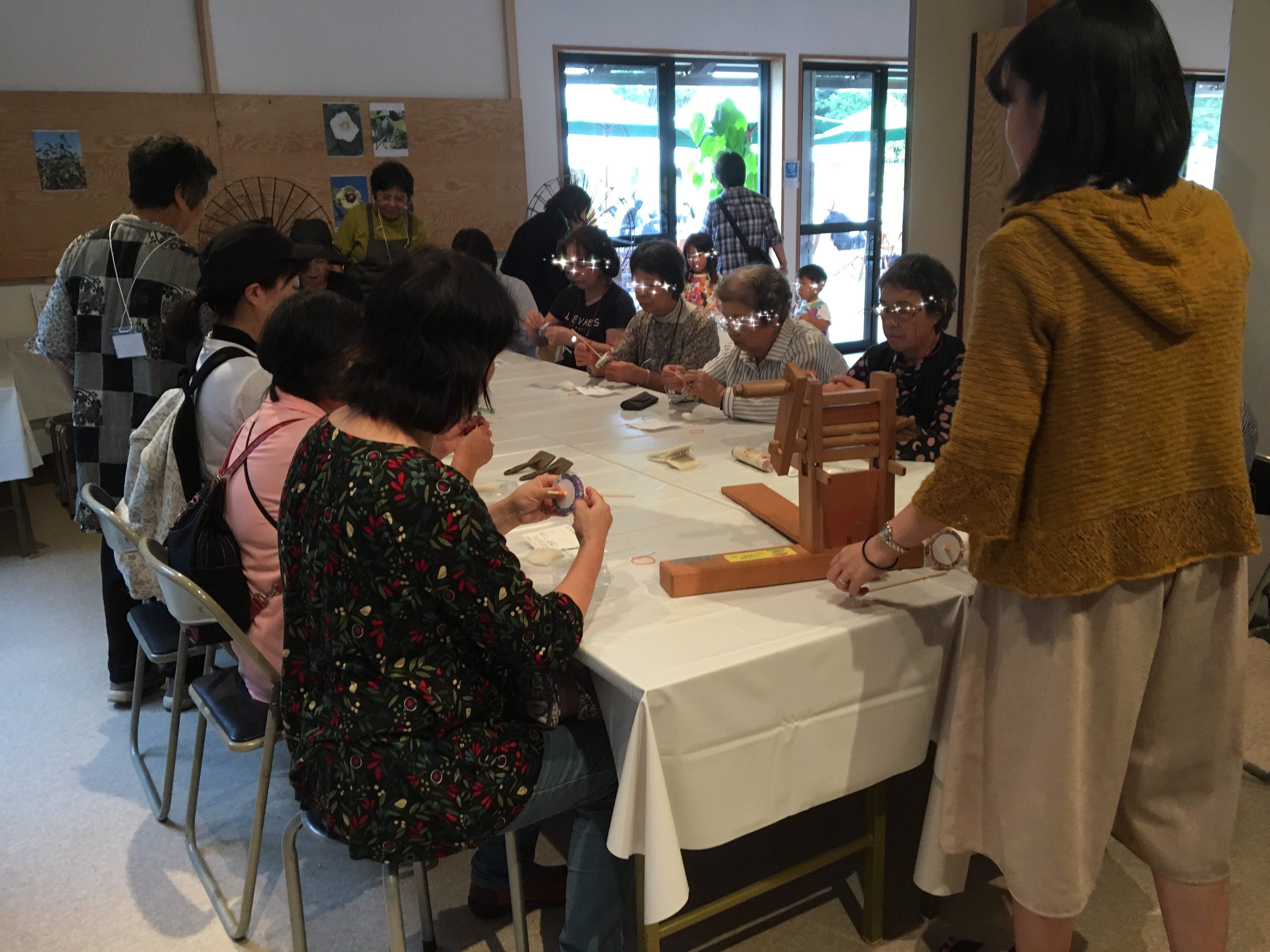 山口ゆめ花博 糸紡ぎ体験