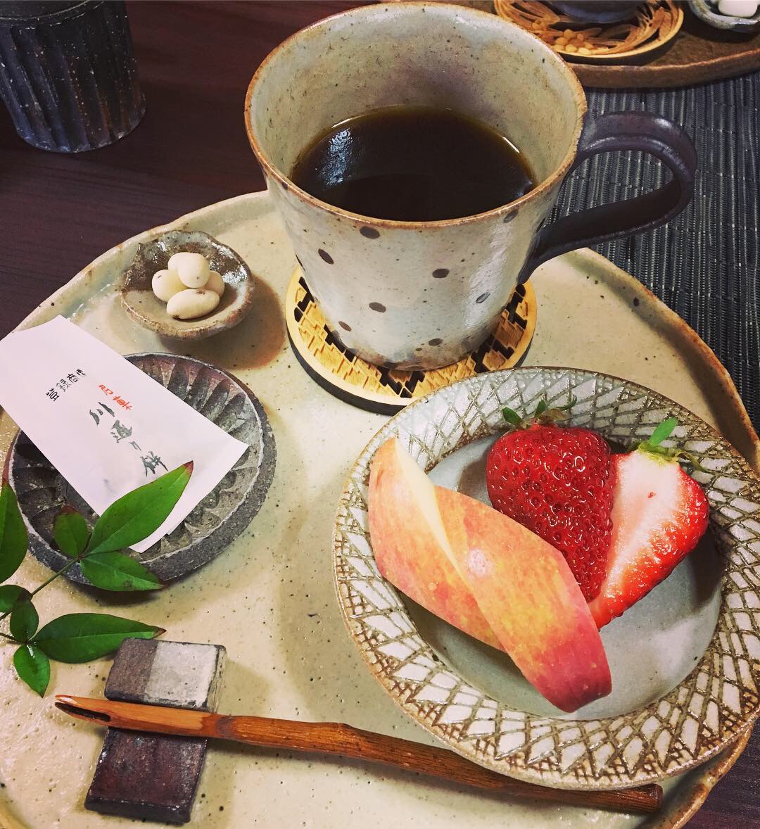 ビーチで野点