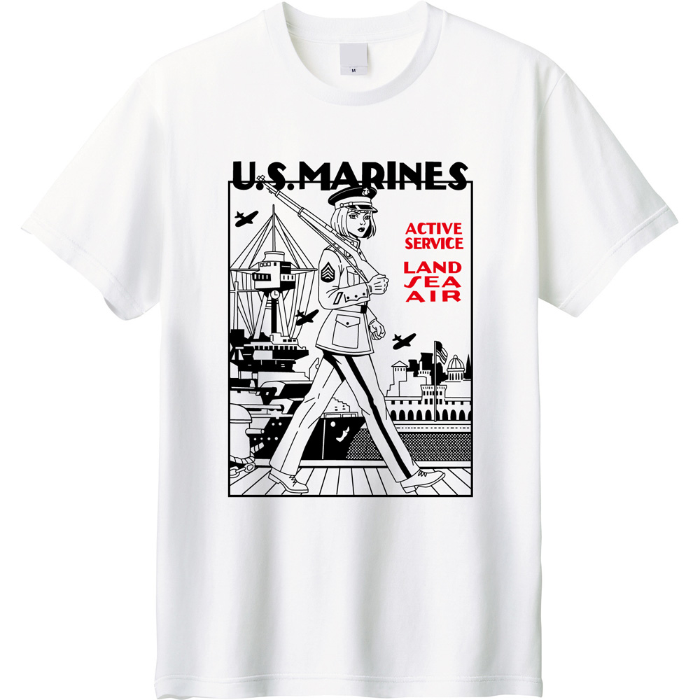 レトロな海兵隊女子が主役!新作ミリタリーTシャツ