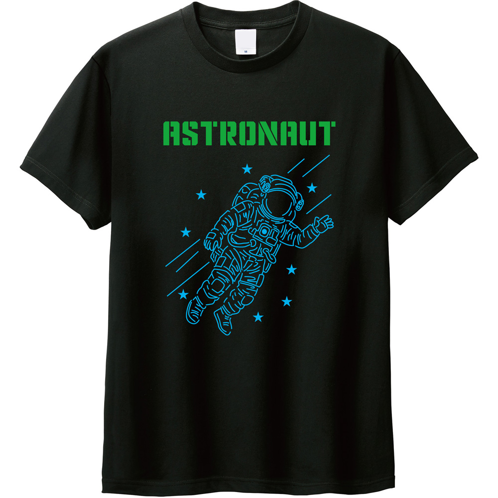 【新作登場！】ネオン輝く宇宙飛行士！「AstronautロゴTシャツ」で個性を放つ！