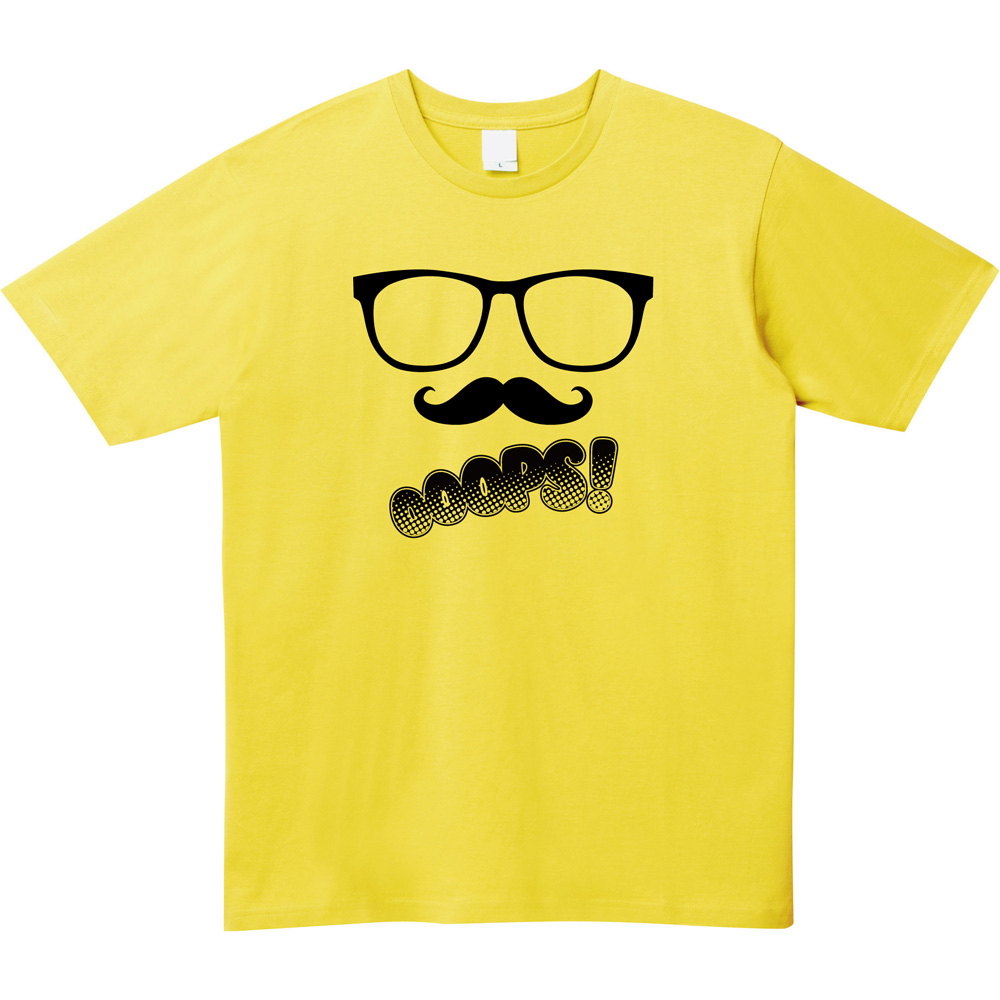 ヒゲとメガネで爆笑!😂「OOPS!」Tシャツで個性を主張するコーデ術