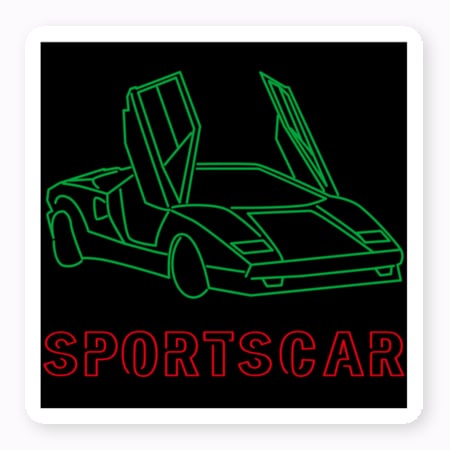 スポーツカー好き必見！エナ―オリジナル「SPORTSCAR」ネオンステッカー登場！