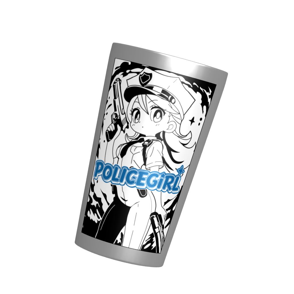 保温保冷もバッチリ！アメコミ風「警察ガール」のステンレスタンブラーでデスクを彩ろう！