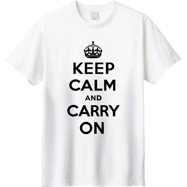 「Keep Calm and Carry On」ロゴTシャツ｜おしゃれで前向きなメッセージTシャツ
