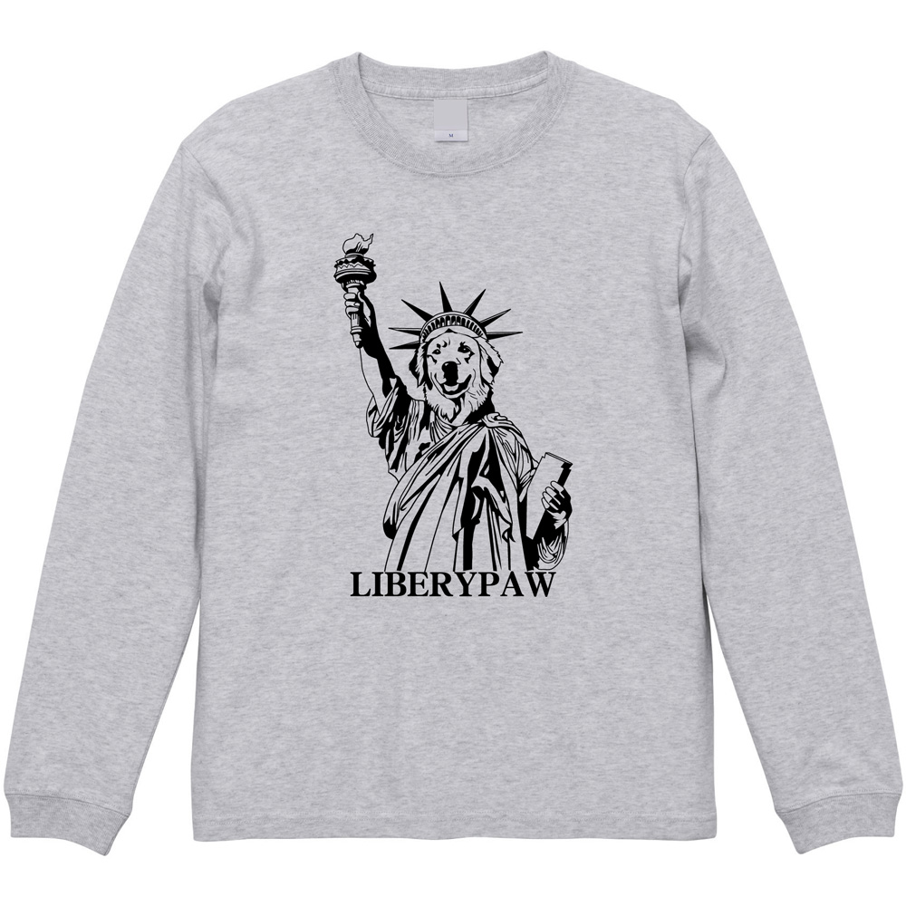 🗽 自由の女神が犬に！？シュールで可愛いロンT 🐶