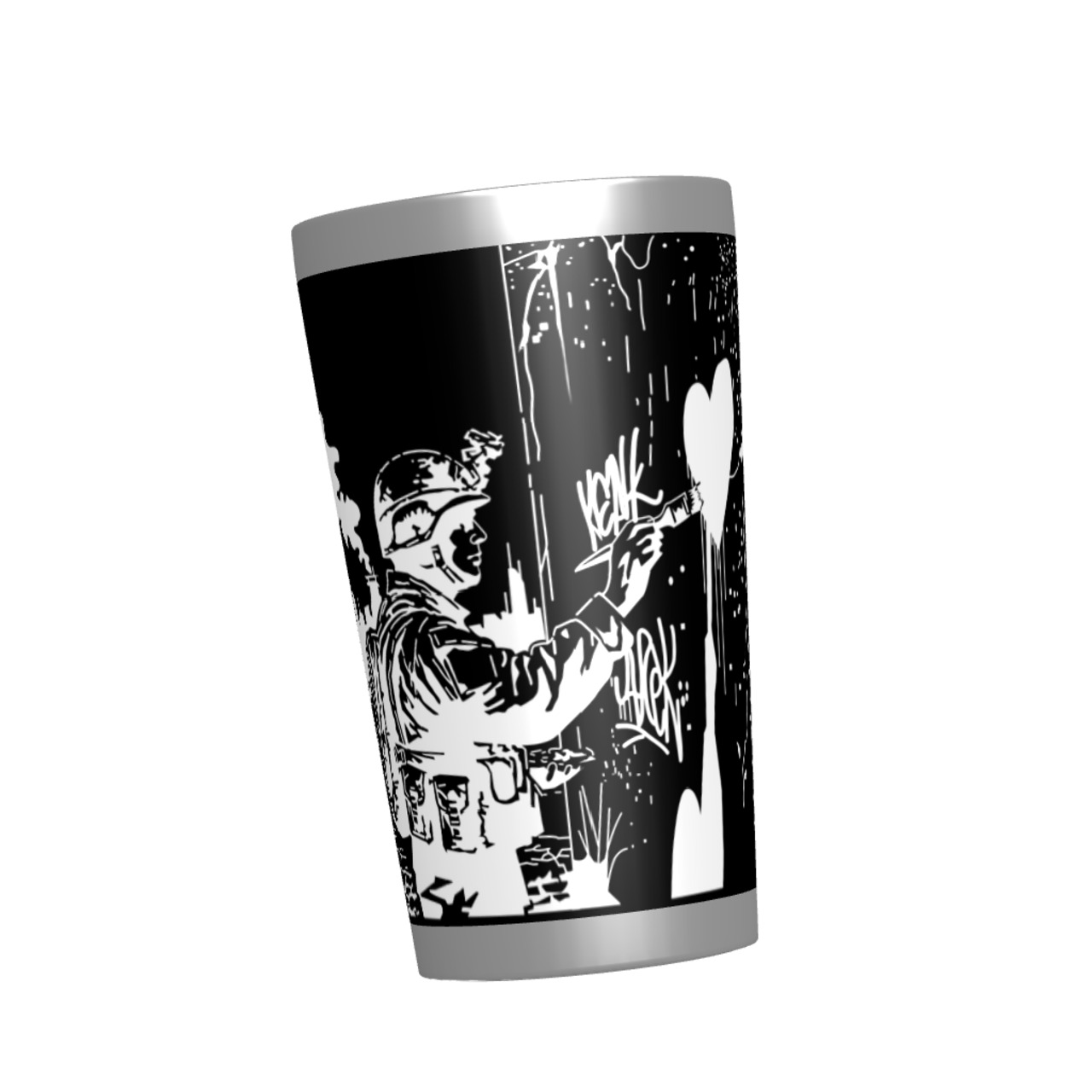 【バンクシー風アート】「Peace Soldier」タンブラーで日常に平和と温もりを