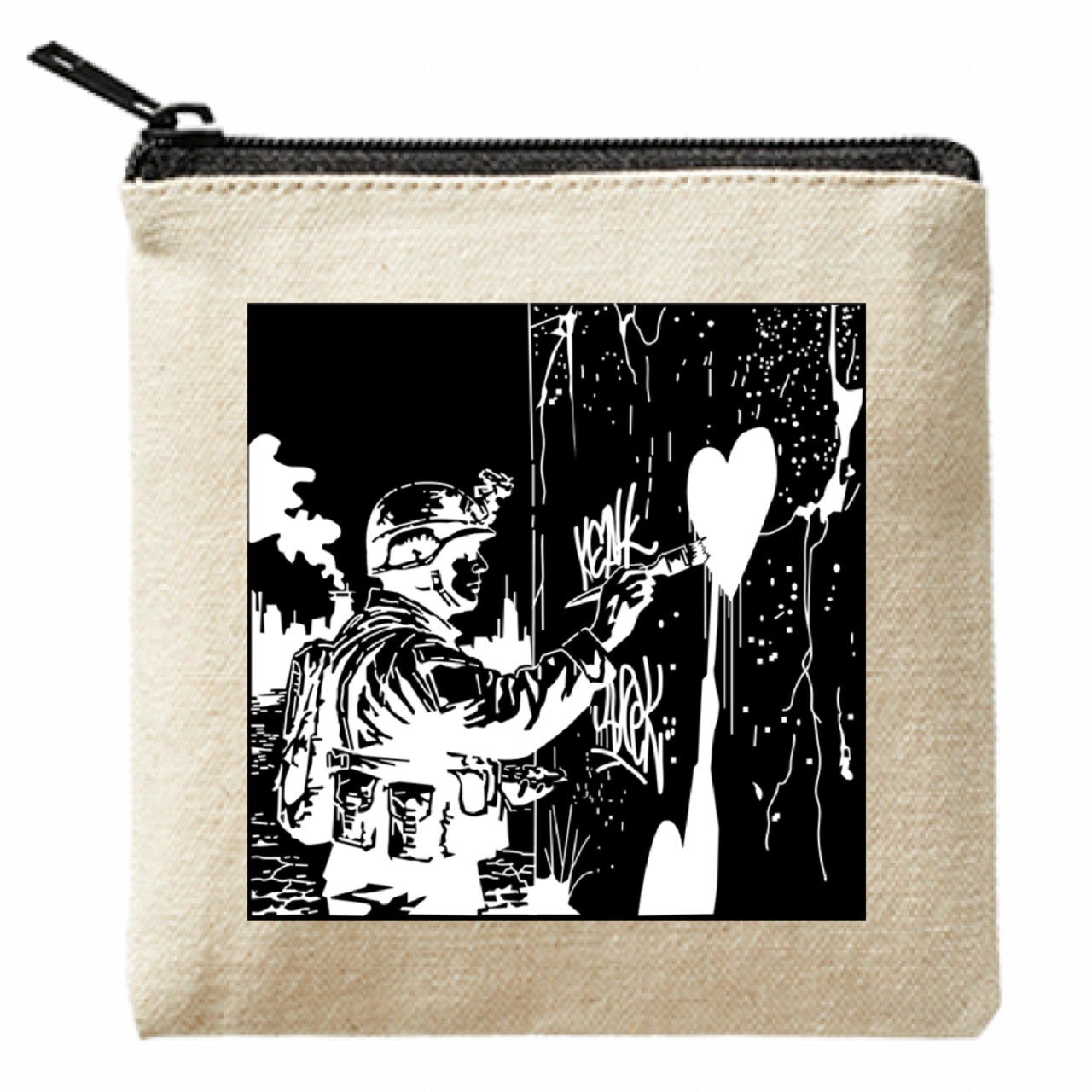 【バンクシー風アート🎨】Peace Soldierプリントポーチでカバンを整理!✌️