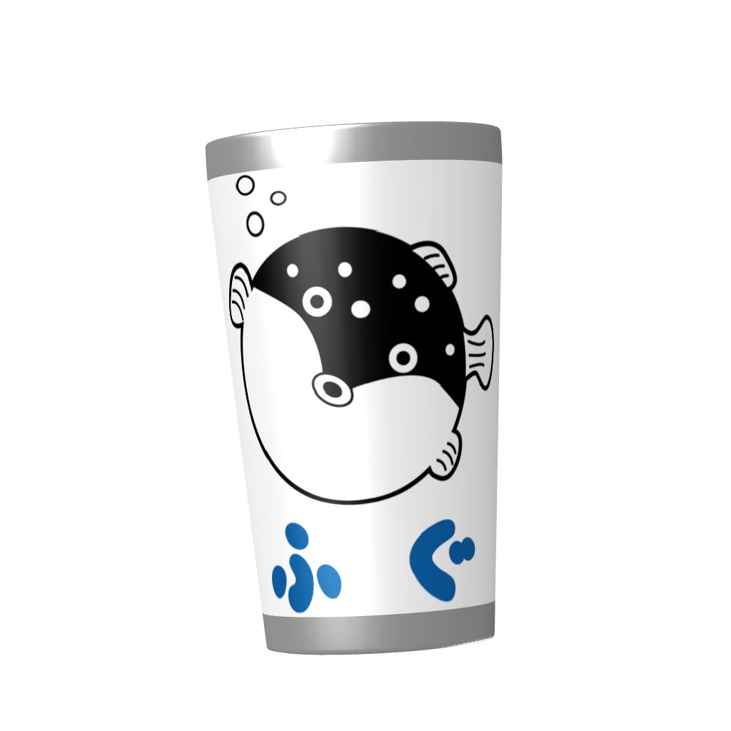 【エナーBASE限定】かわいいフグのイラスト入り♪ 大容量ステンレスサーモタンブラー（450ml）