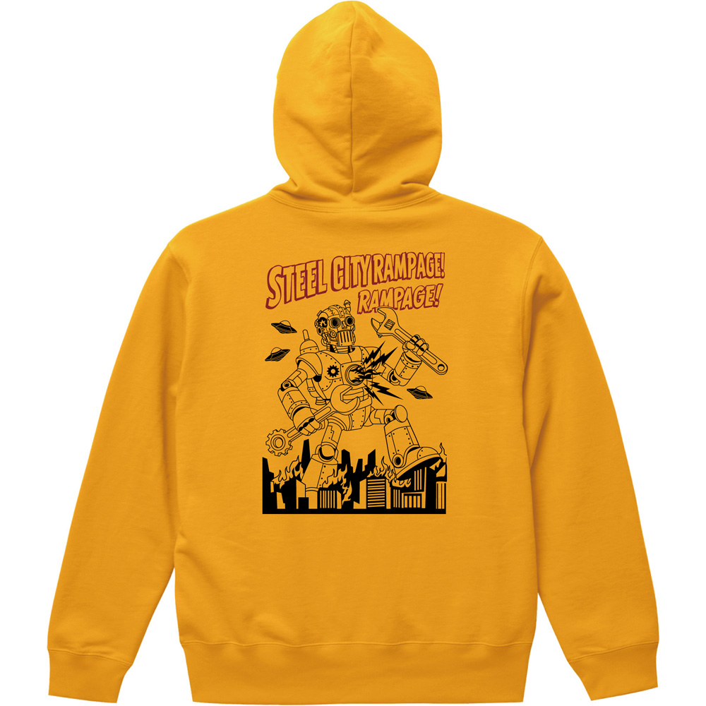 巨神と街へ！80年代特撮風の主役級レトロパーカー