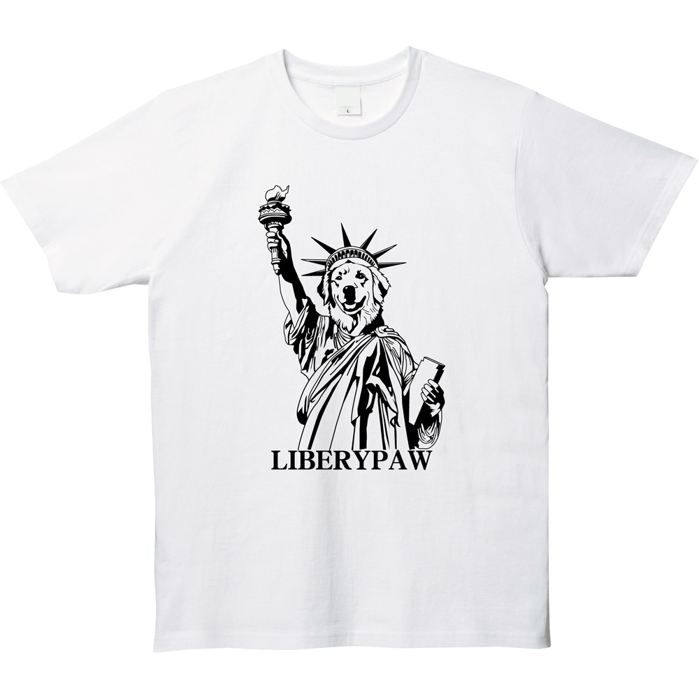 自由の女神が犬に！？シュールで可愛い「自由の犬神」Tシャツが誕生！