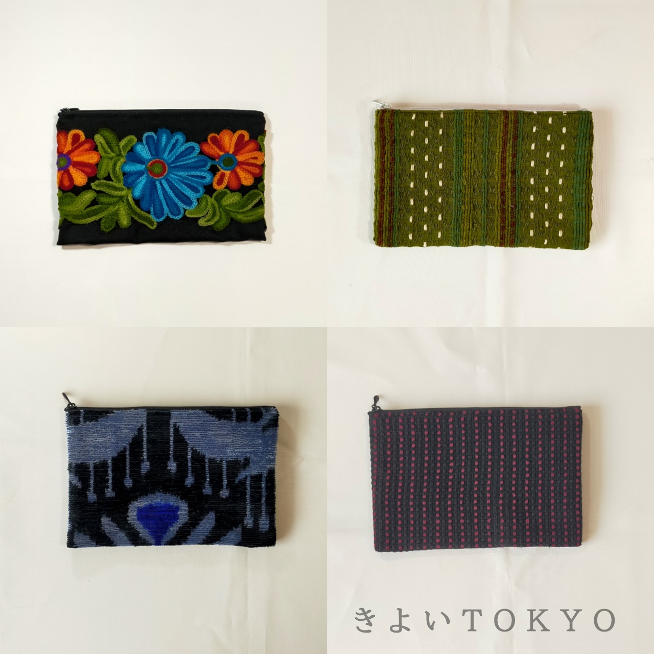 ペタンコポーチ4点をUPしました！春の出店のお知らせ