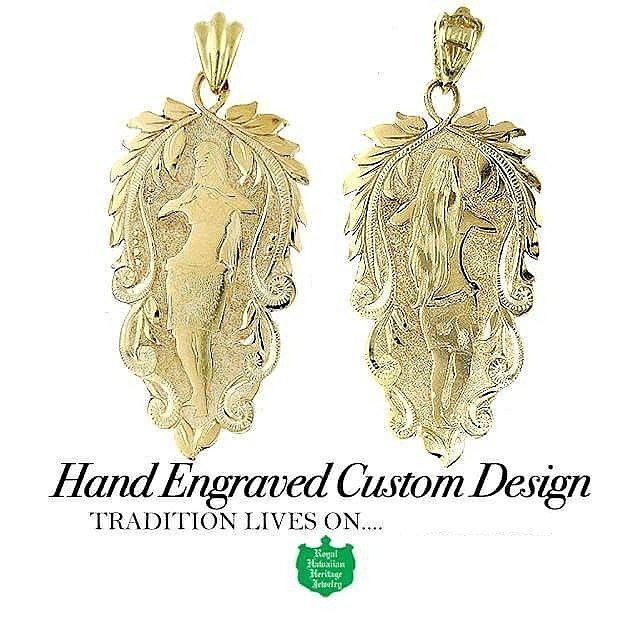 Hand Engraved Custom Design ロイヤル ハワイアン ヘリテイジ ジュエリー