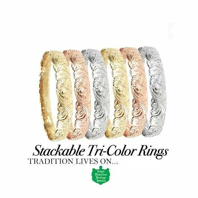 Stackable Tri-Color Rings  ロイヤル ハワイアン ヘリテイジ ジュエリー