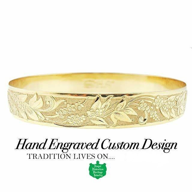 Hand Engraved Custom Design ロイヤル ハワイアン ヘリテイジ ジュエリー