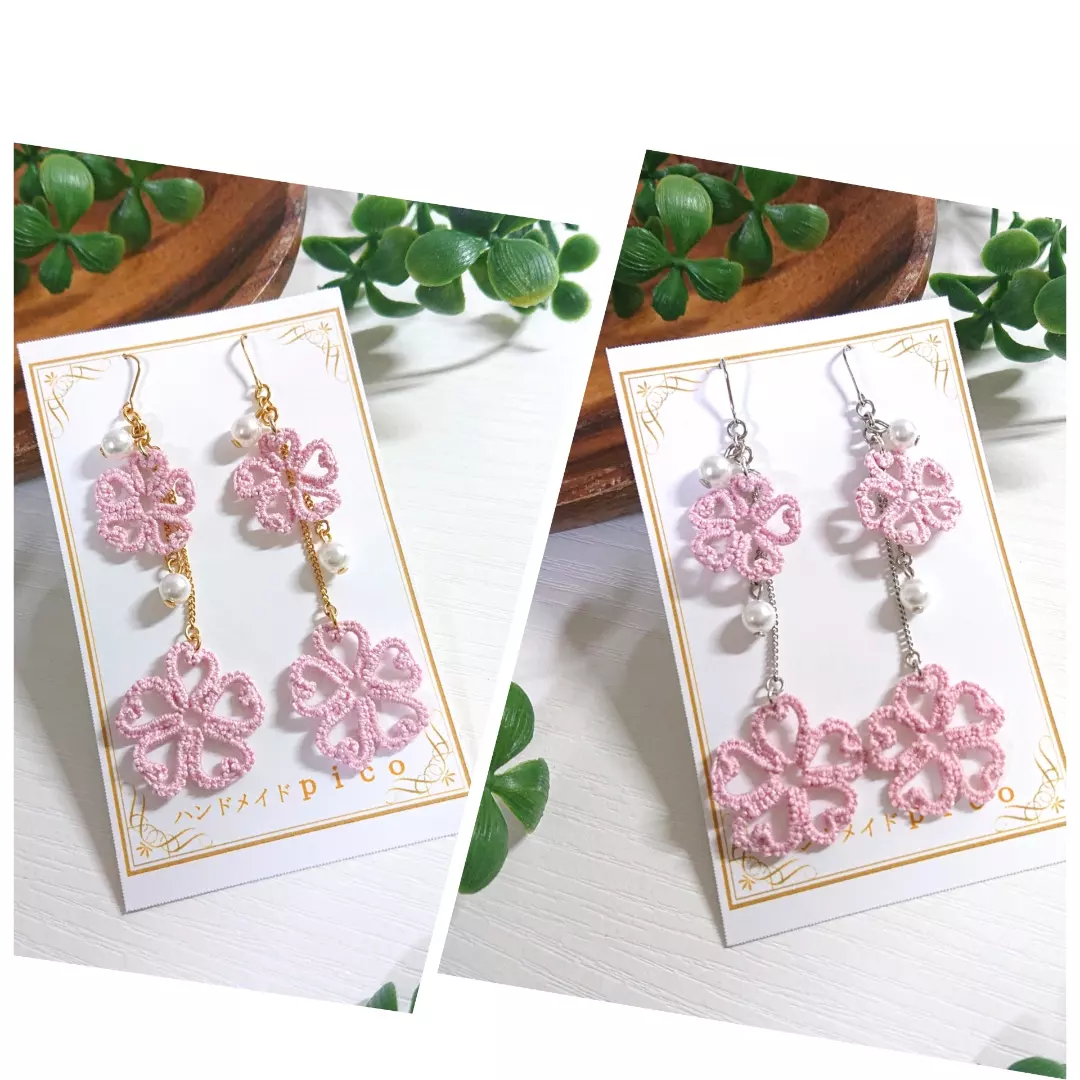 【桜モチーフピアス(イヤリング)】