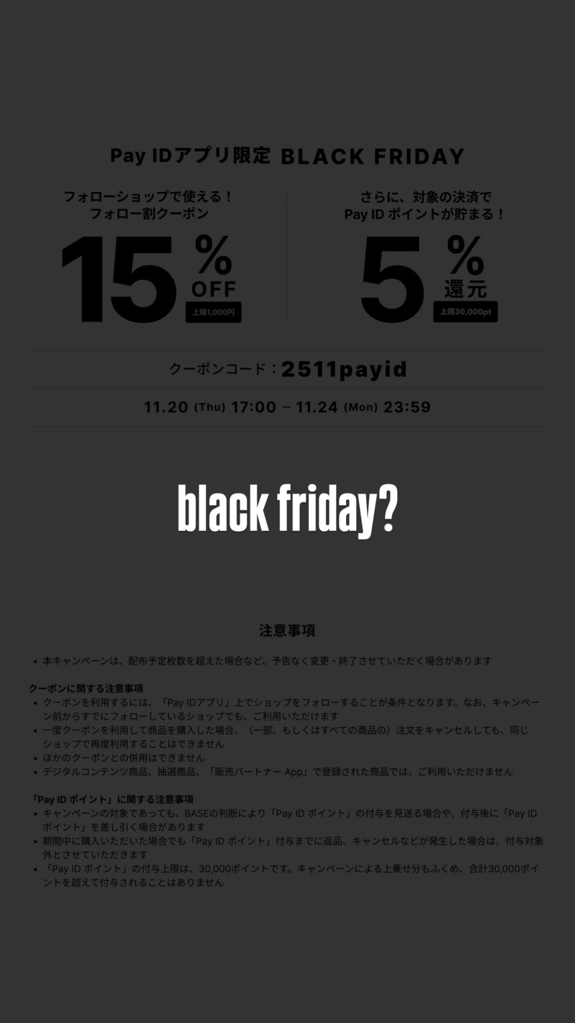 BLACK FRIDAY on Pay ID
