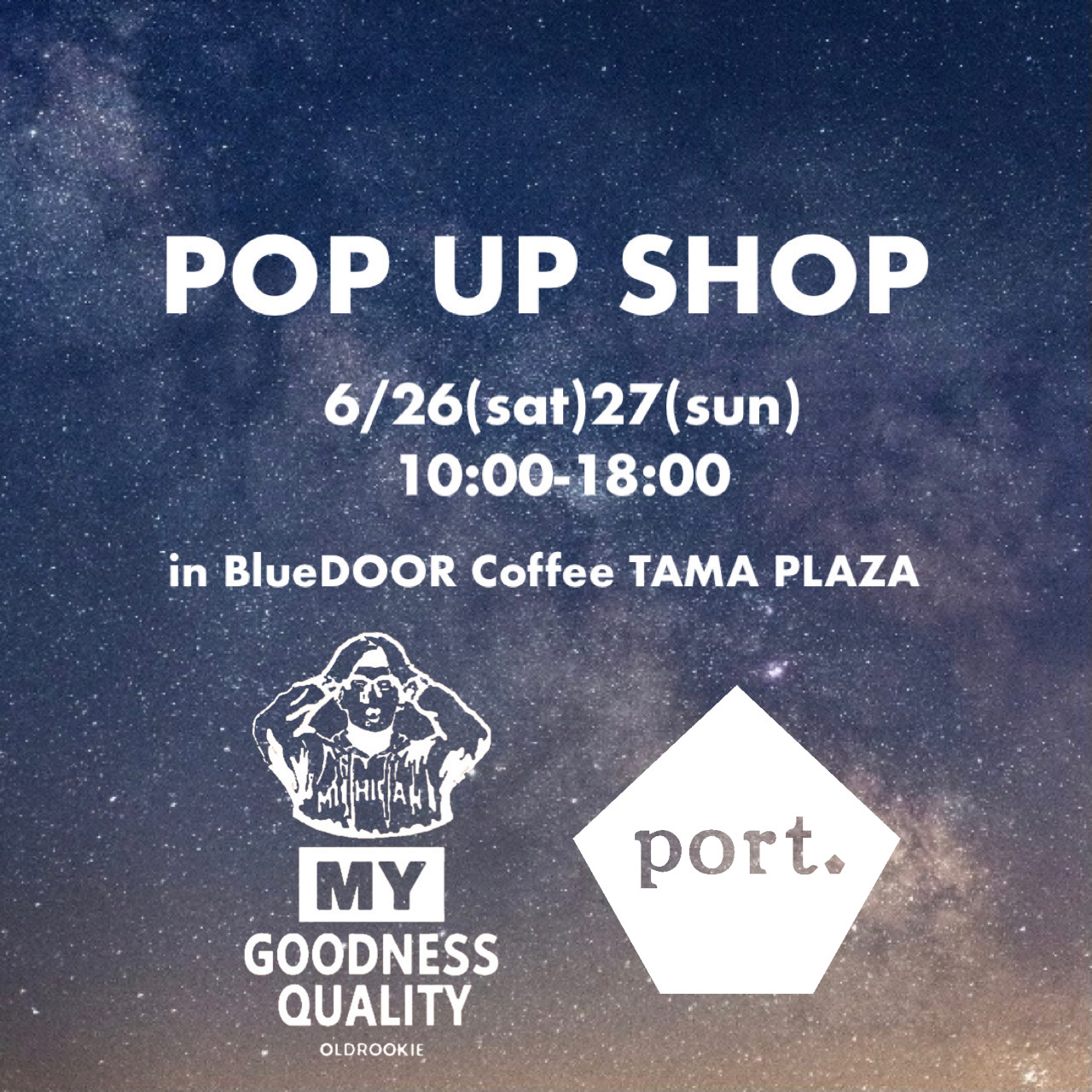 6/26.27 2days! POP UP SHOP