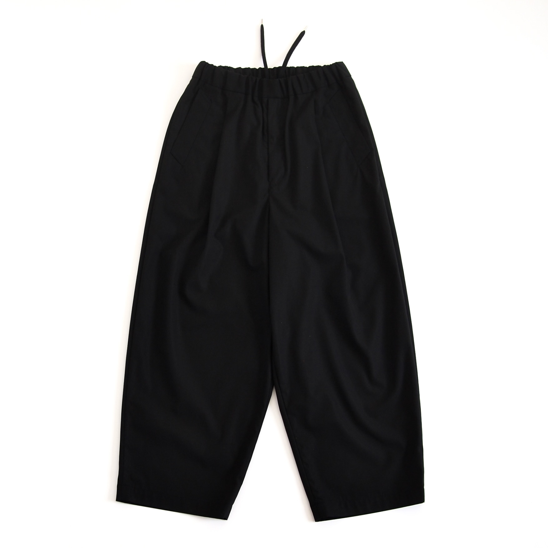 style/high twist gabardine box trousers/black