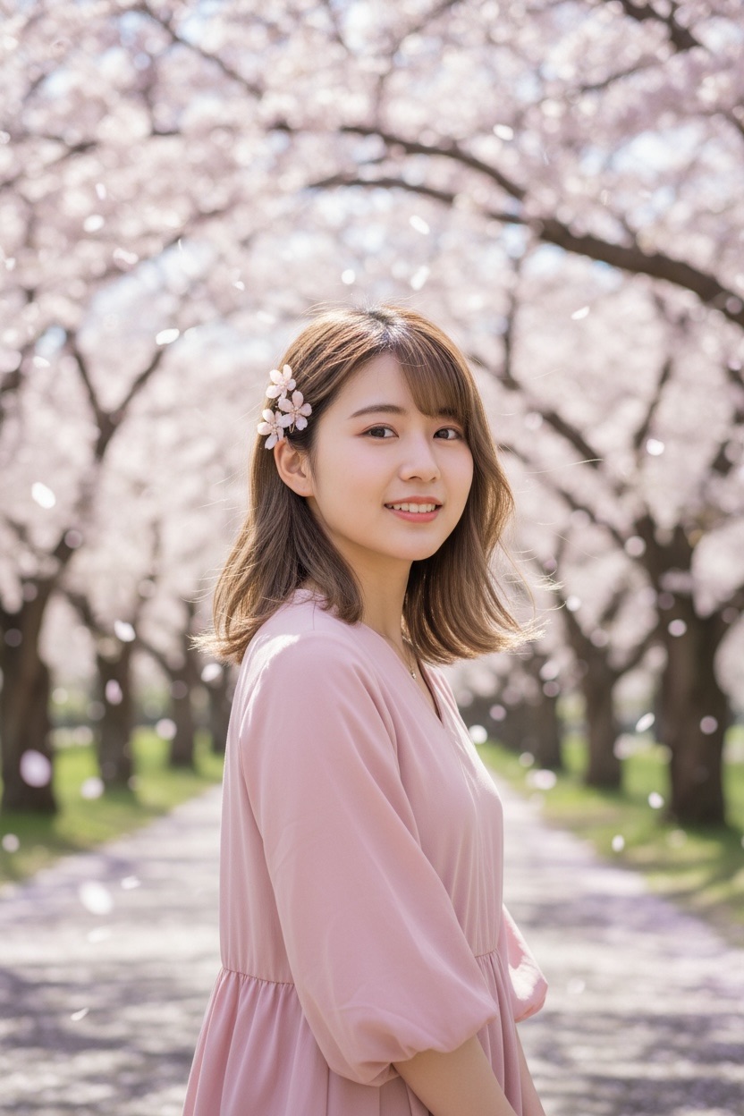 髪にひとひらの春を