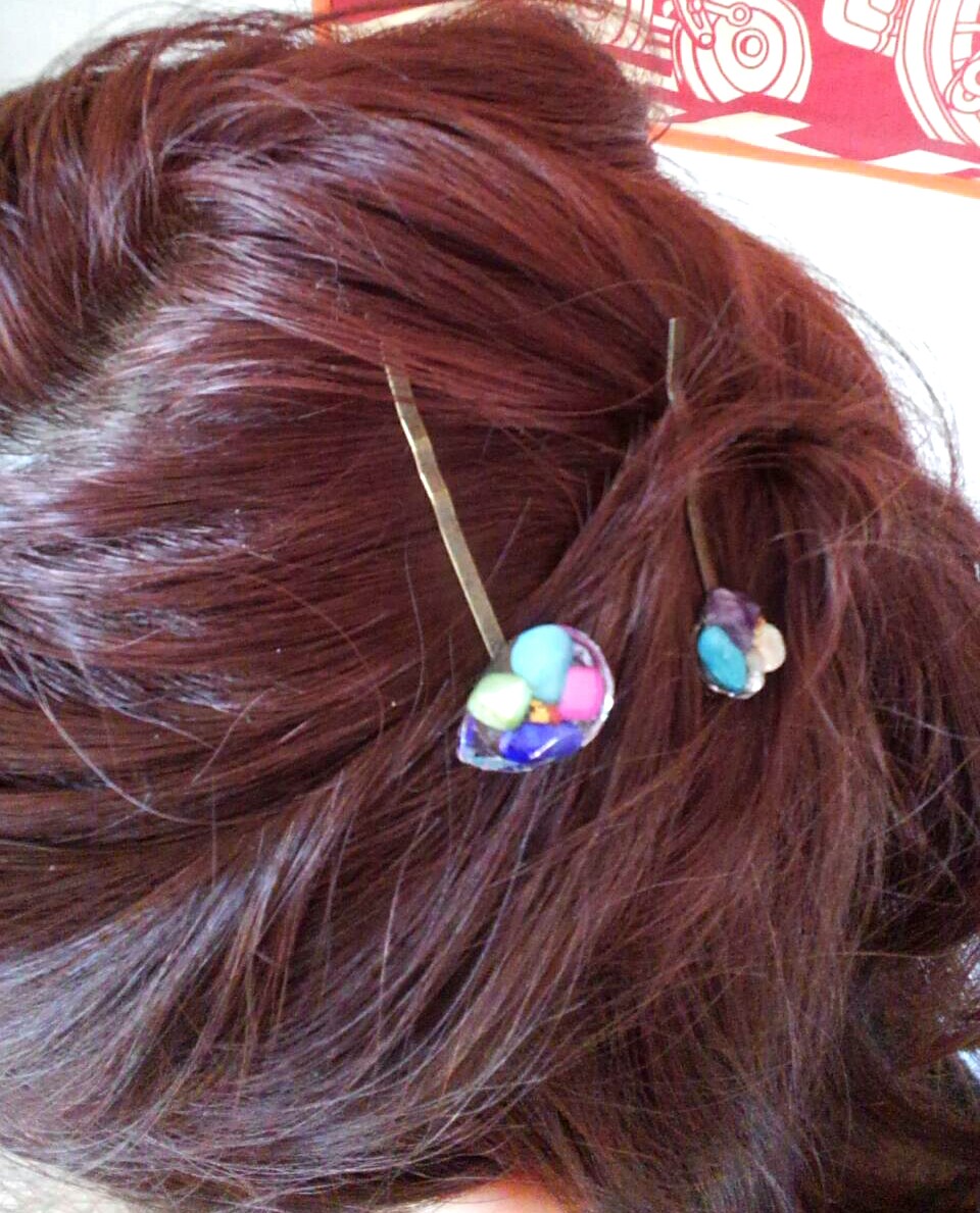 お客様より着用画像頂きました♡ありがとうございます！！ピアス→ヘアピン変更可能です。