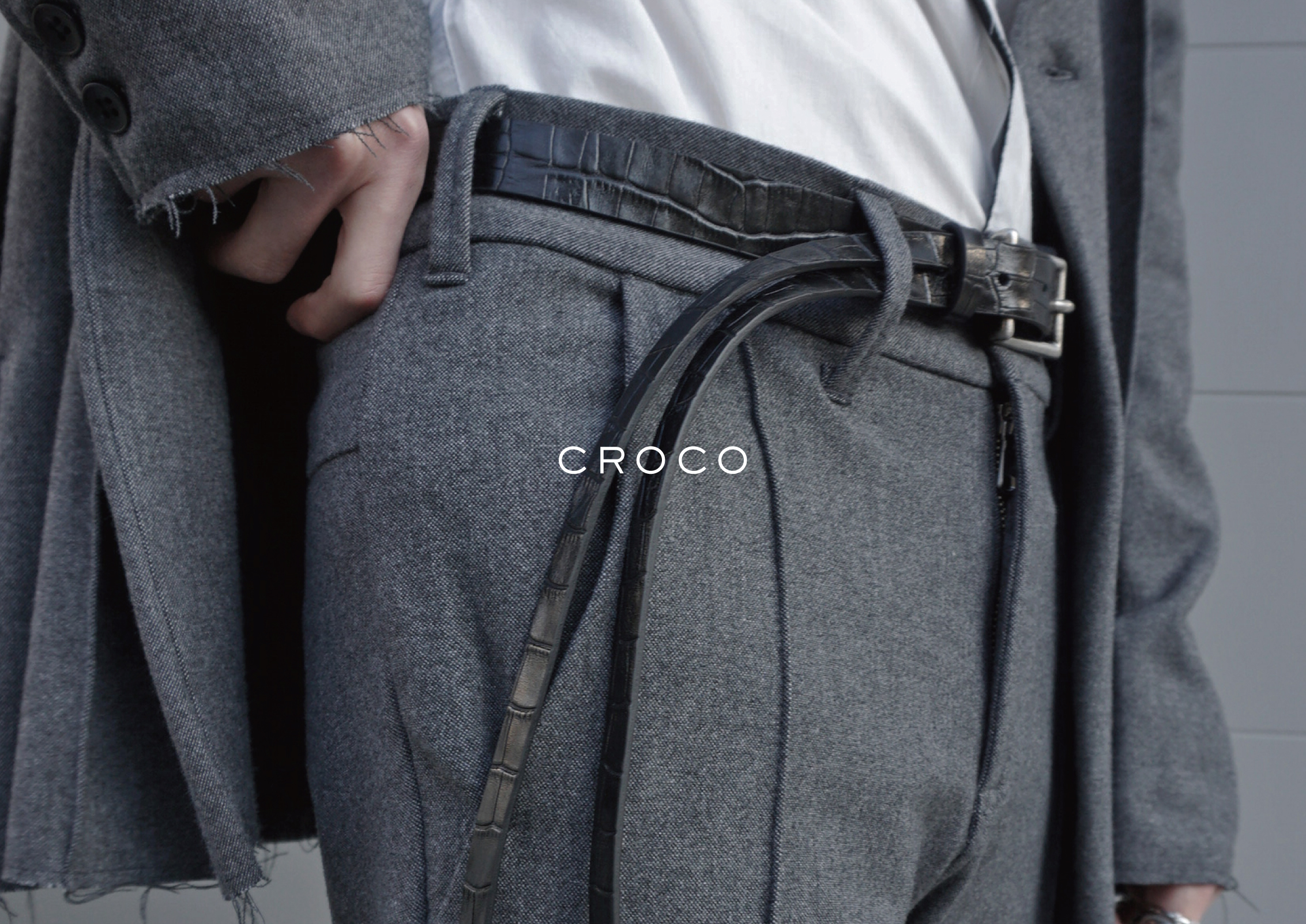 25SS WEEK04 [CROCO EMBOSSING 2WIN BELT]